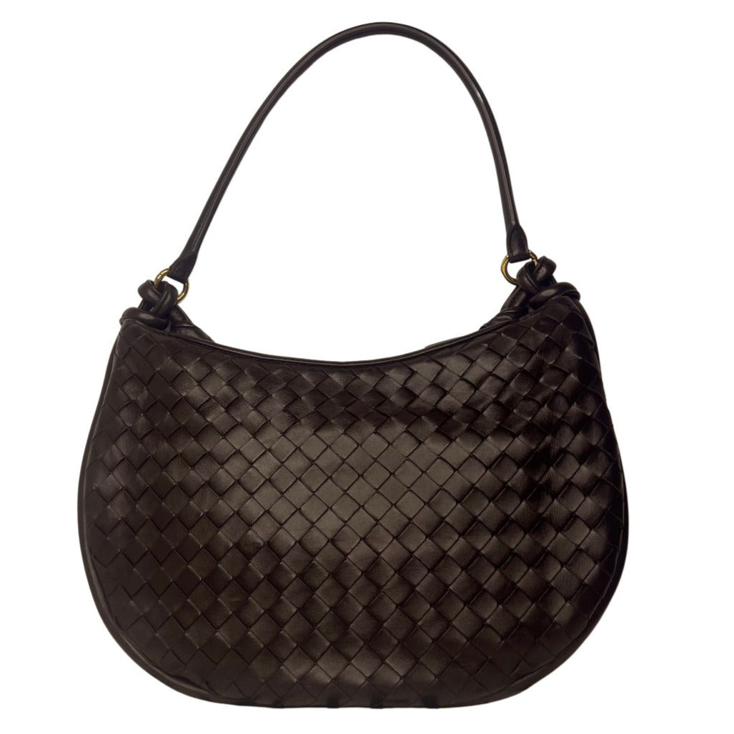 Bottega Veneta Gemelli Large Shoulder Bag – Intrecciato Dark Brown