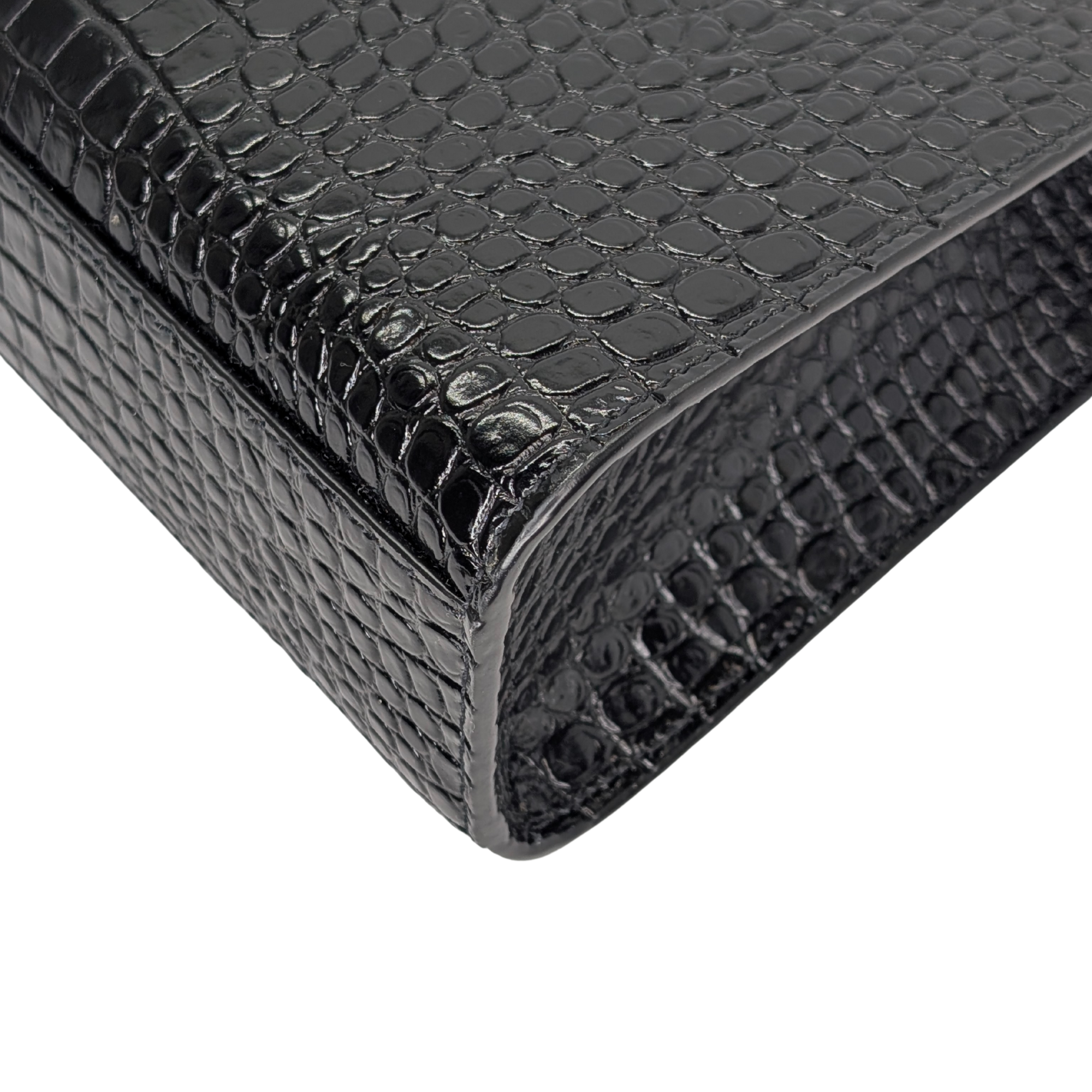 Yves Saint Laurent Manhattan Medium Crocodile Embossed Shoulder Bag