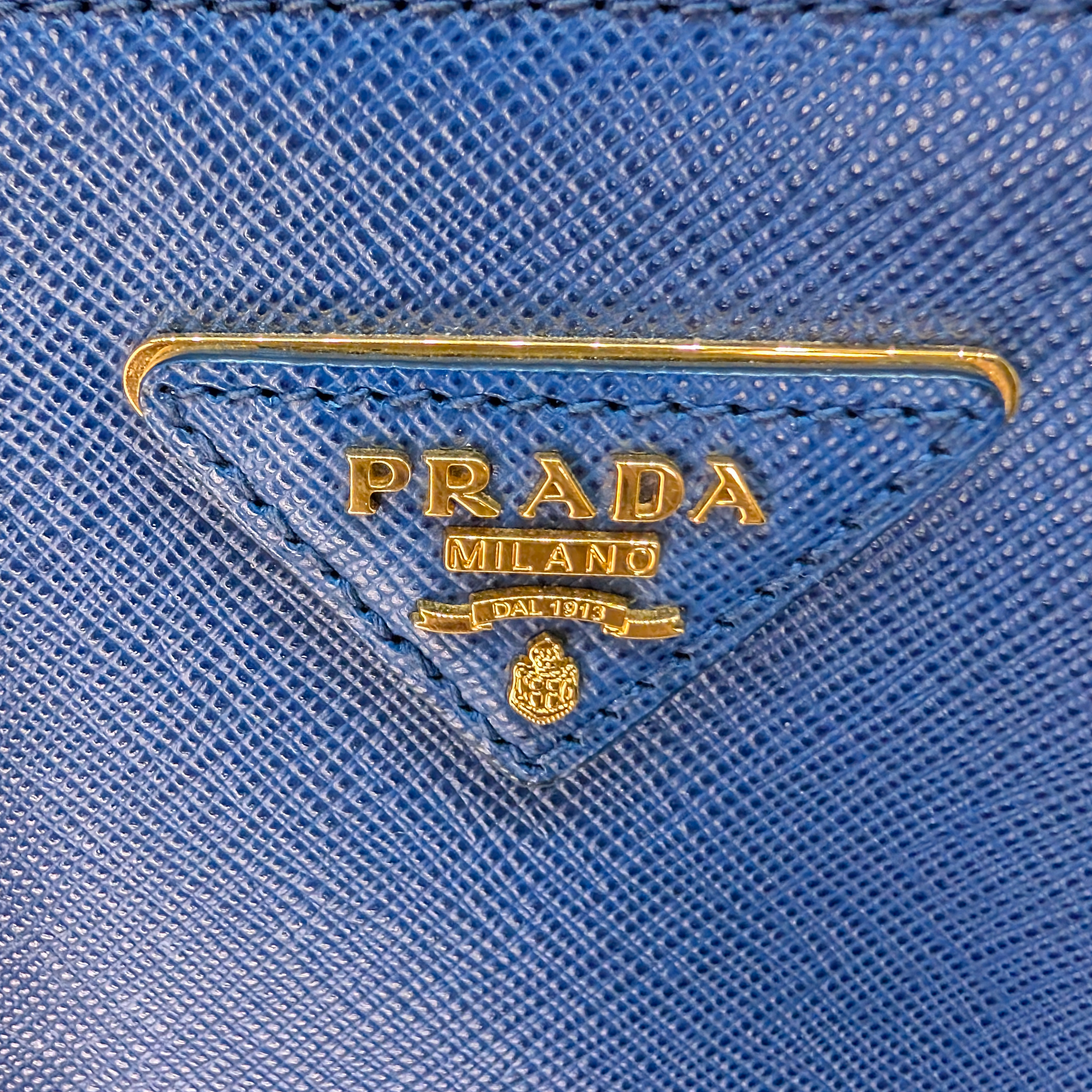Prada Saffiano Lux Galleria Large Double Zip Tote Navy
