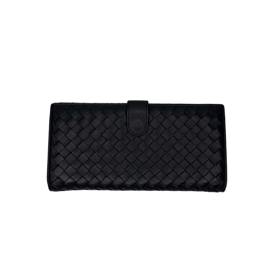 Bottega Veneta Nappa Intrecciato Continental Wallet Black