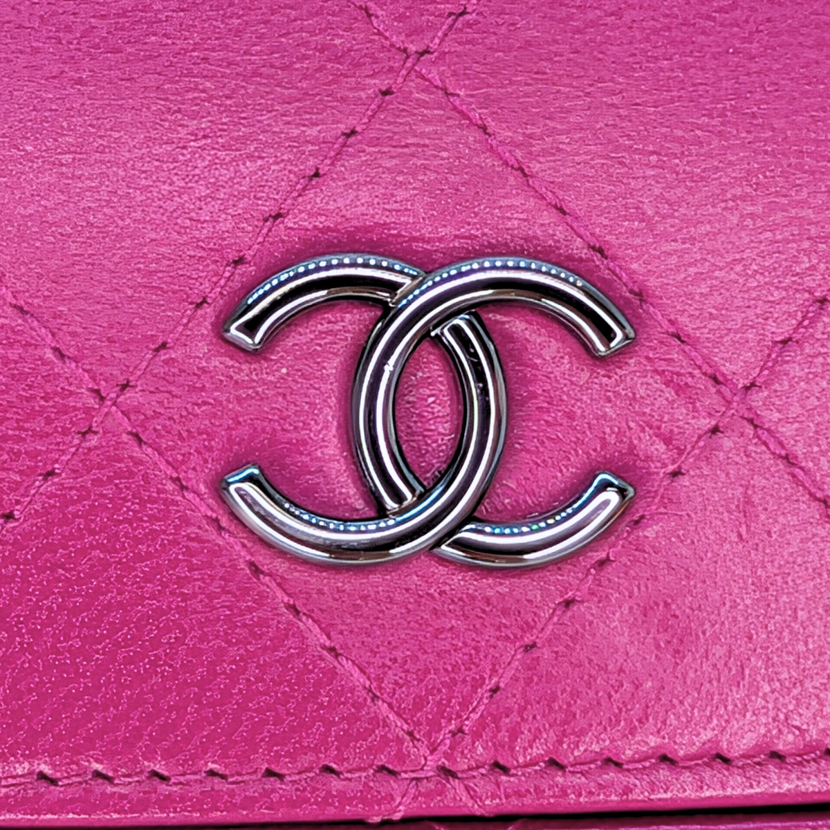 Chanel Lambskin Quilted Chain Around Phone Holder