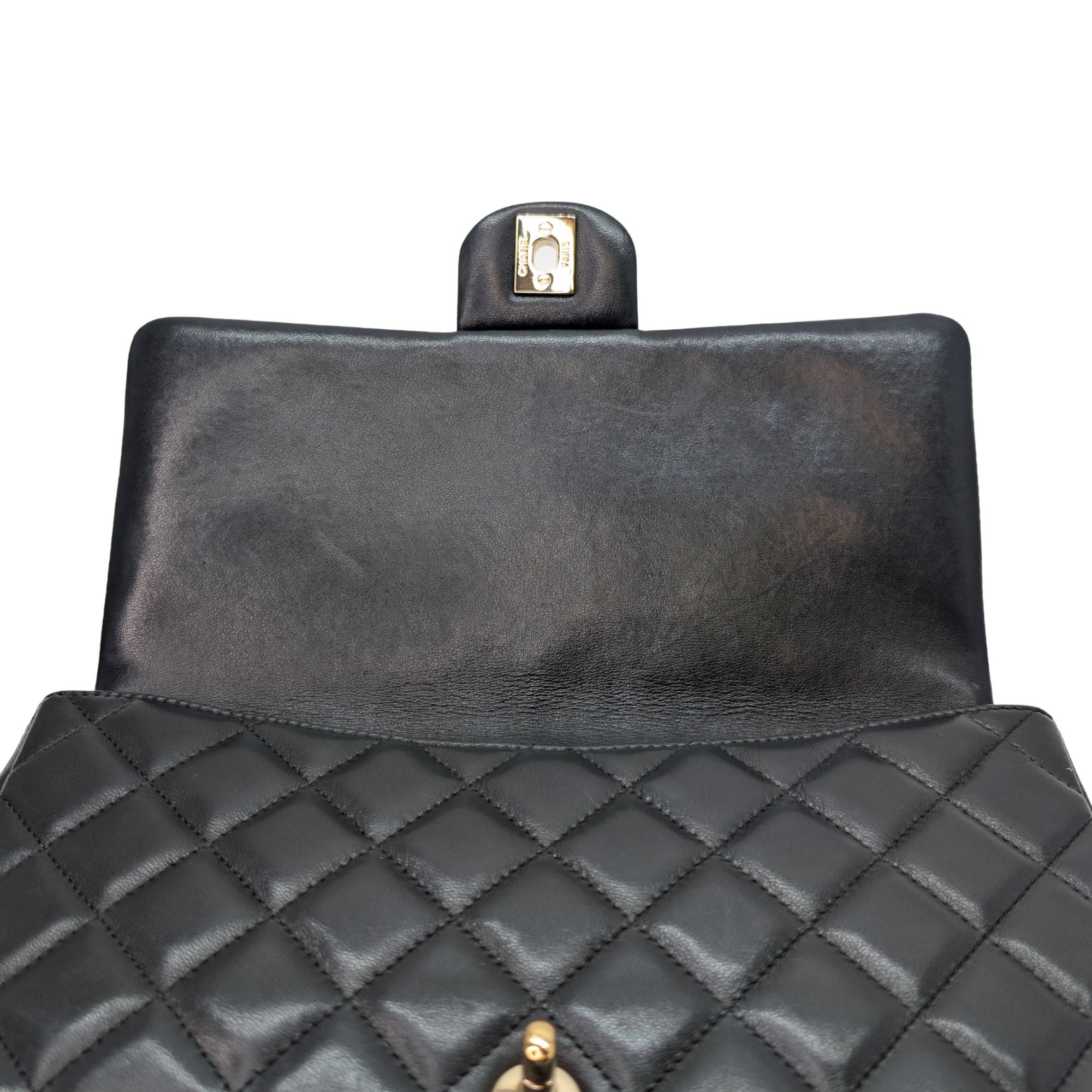 Chanel Classic Quilted Clutch With Chain Black