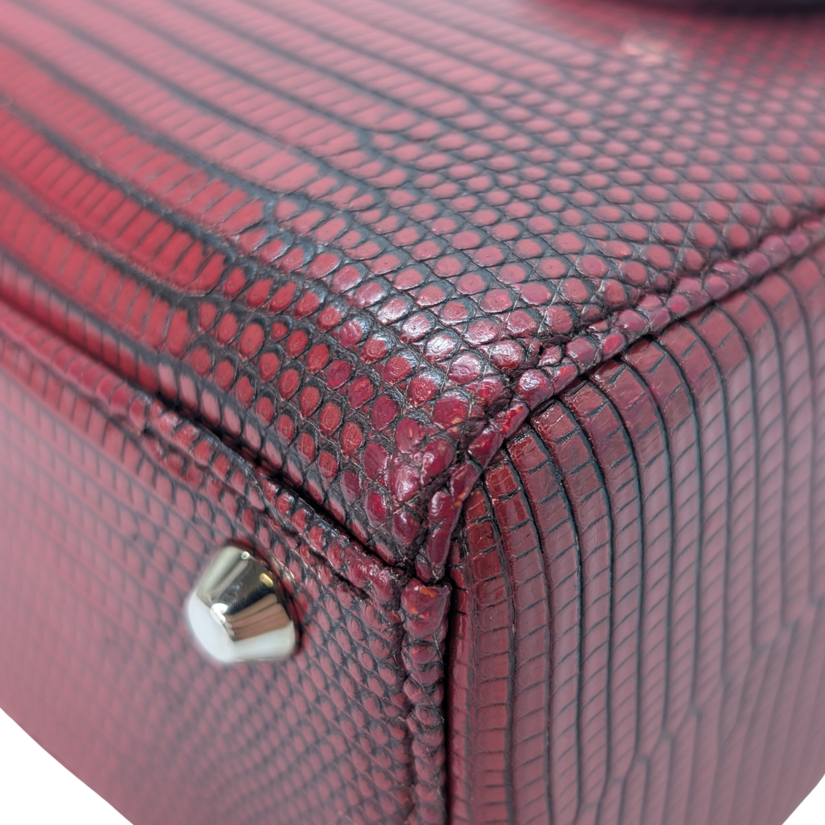 Christian Dior Mini Lady Dior Python Burgundy