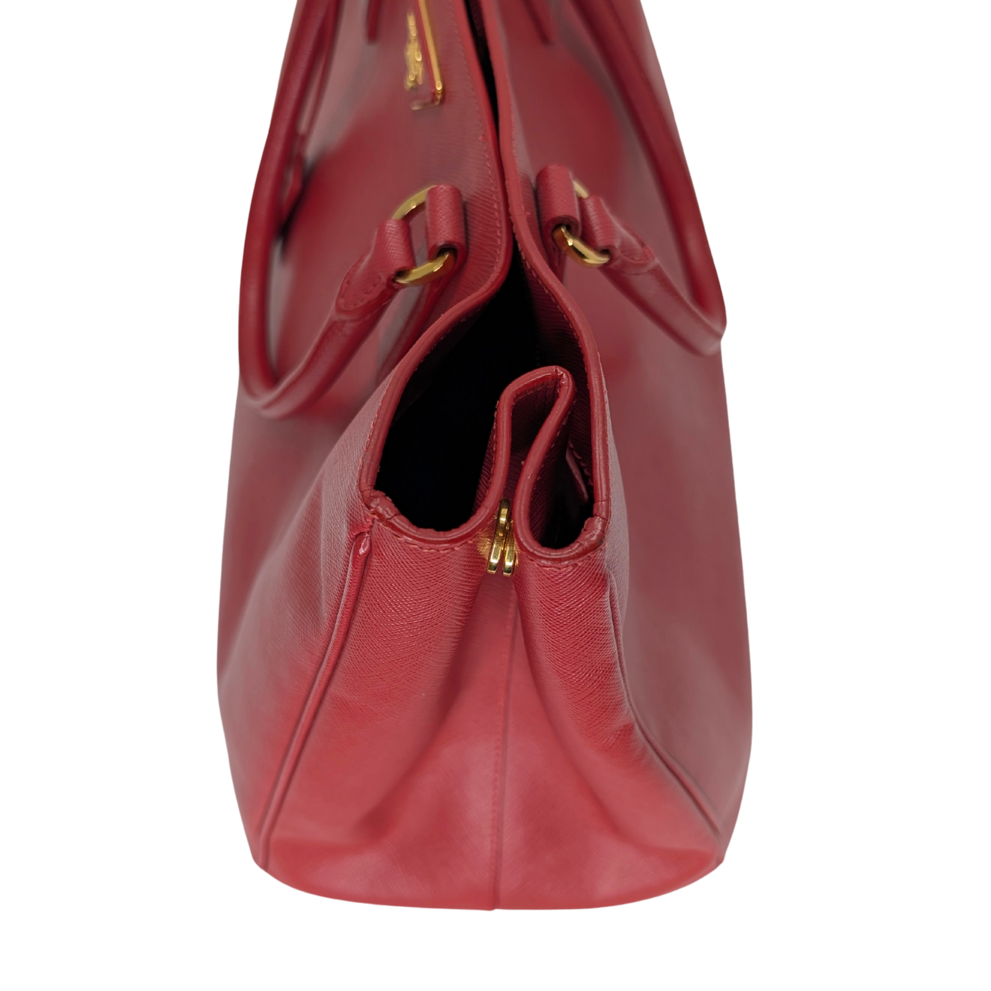 Prada Lux Open Saffiano Tote Bag Red