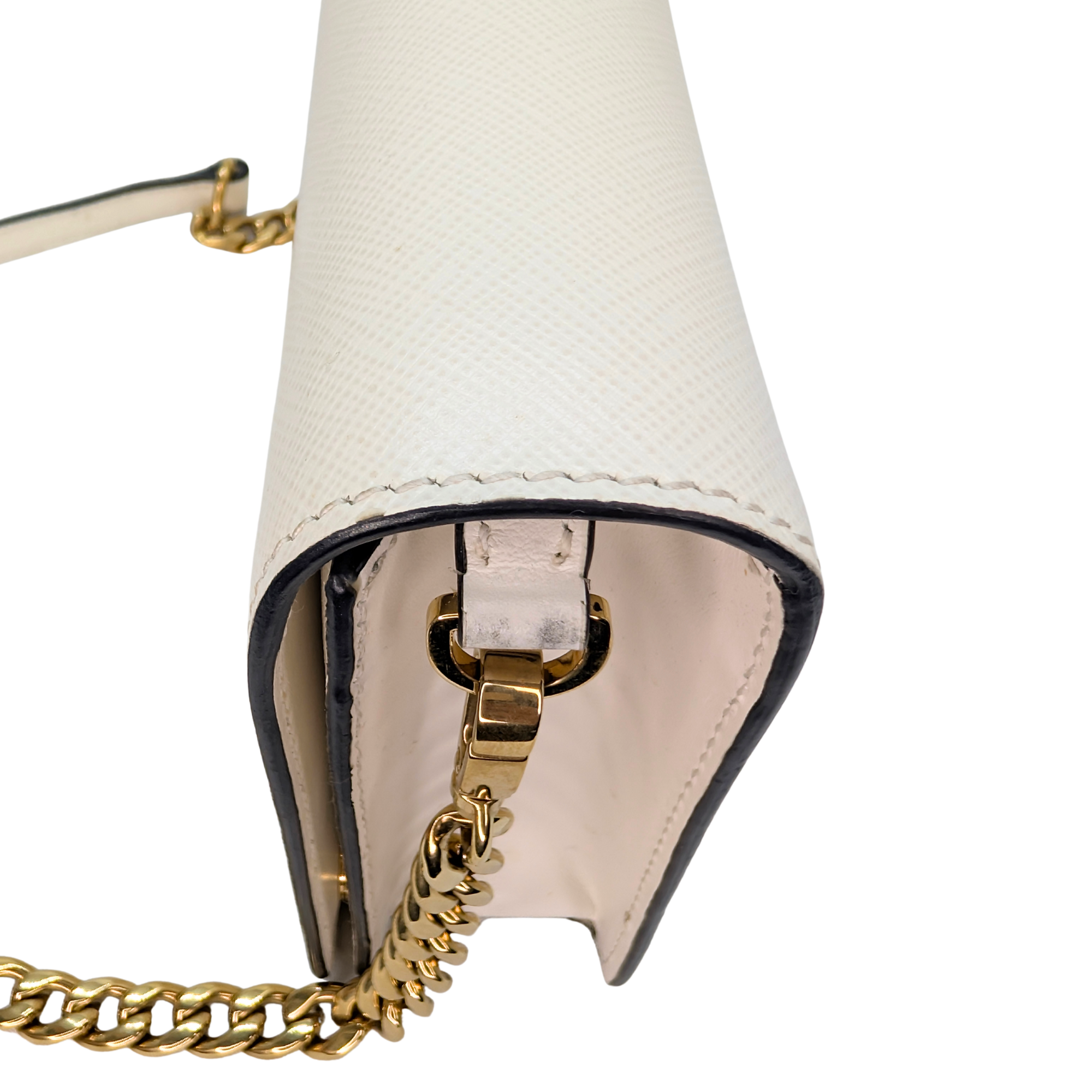 Prada Saffiano White Small Chain Bag White
