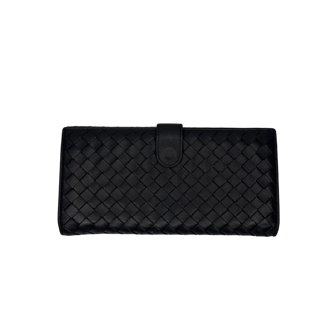 Bottega Veneta Nappa Intrecciato Continental Wallet Black
