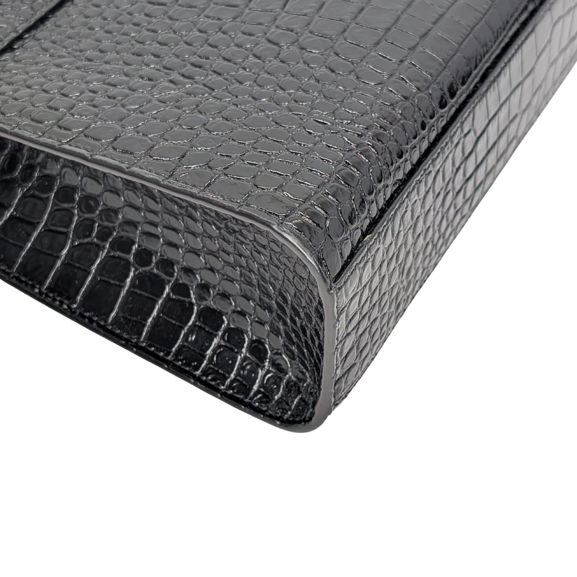 Yves Saint Laurent Manhattan Medium Crocodile Embossed Shoulder Bag