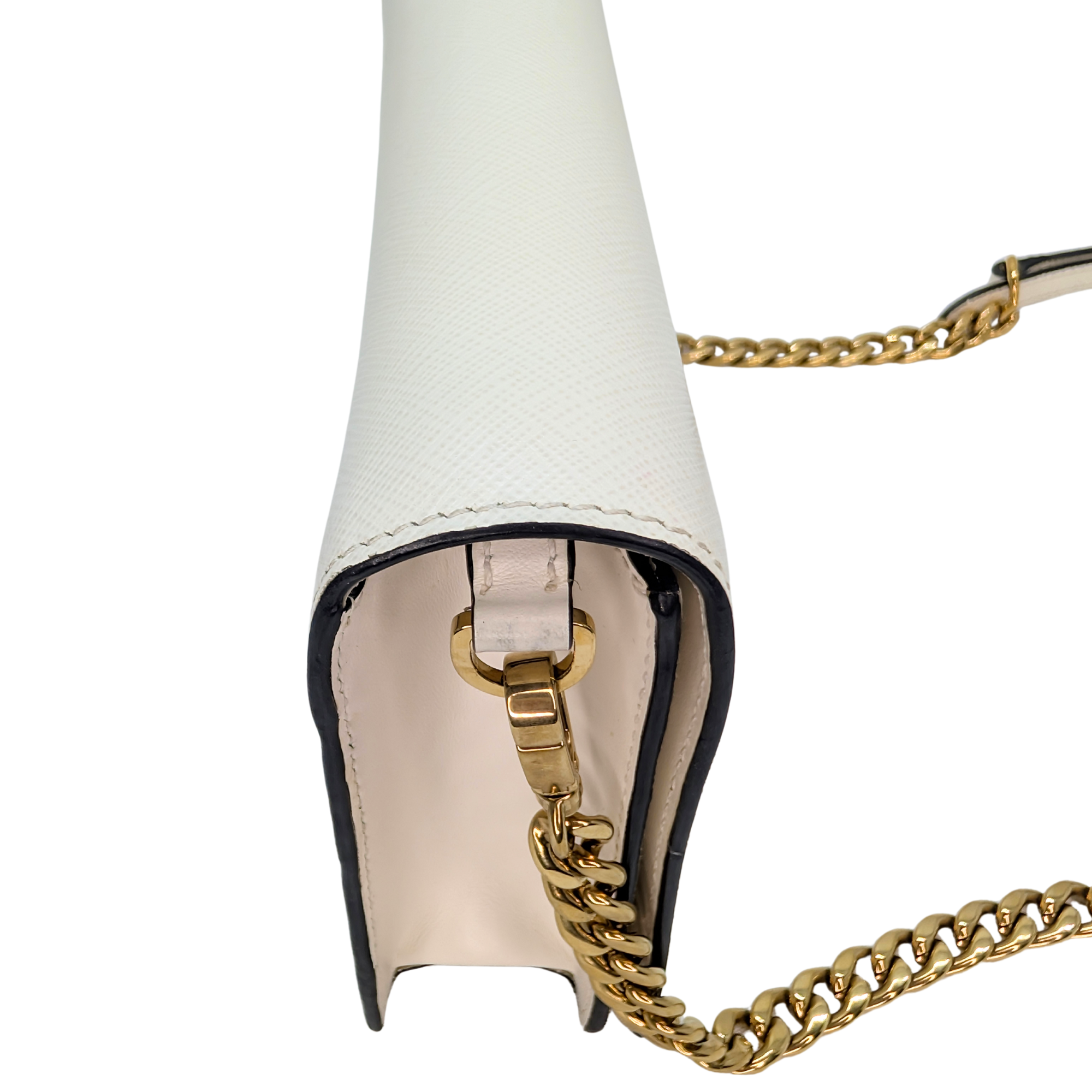 Prada Saffiano White Small Chain Bag White