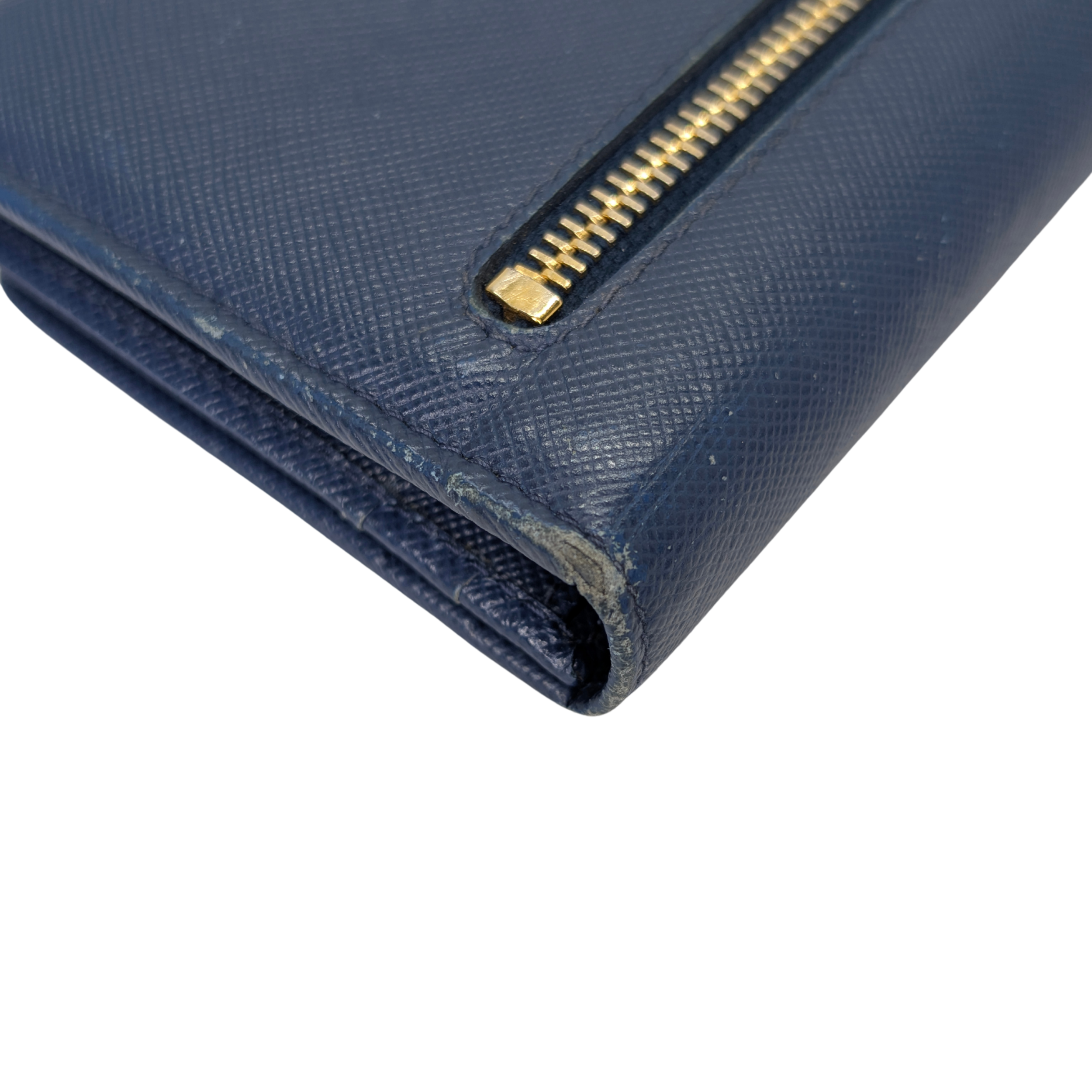 Prada Saffiano Leather Navy Blue Long Wallet