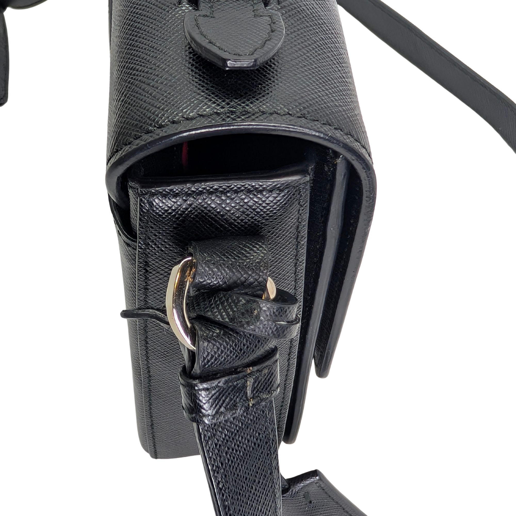 Prada Saffiano Lux Crossbody Bag Black