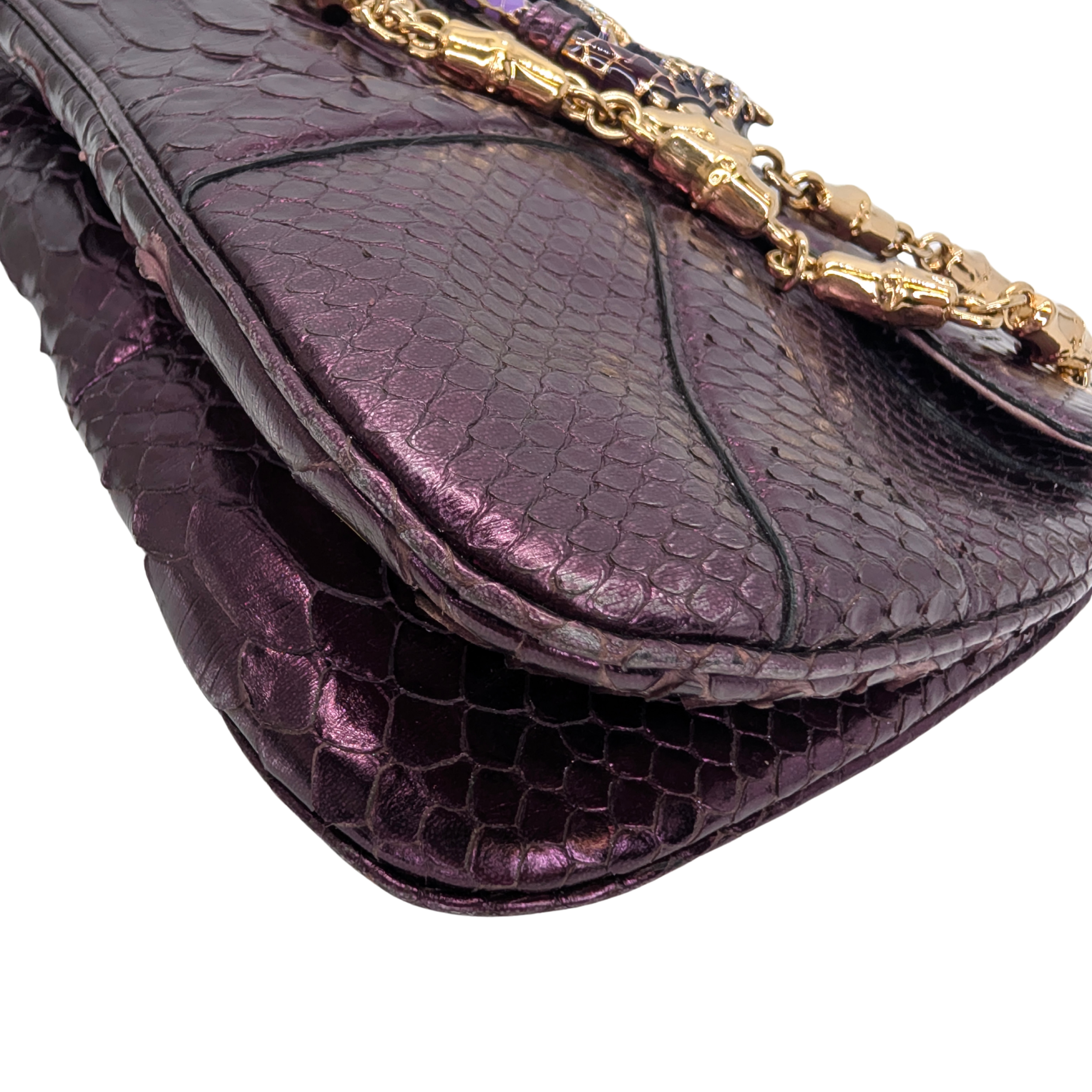 Gucci x Tom Ford Python Dragon Motif Hand bag Purple