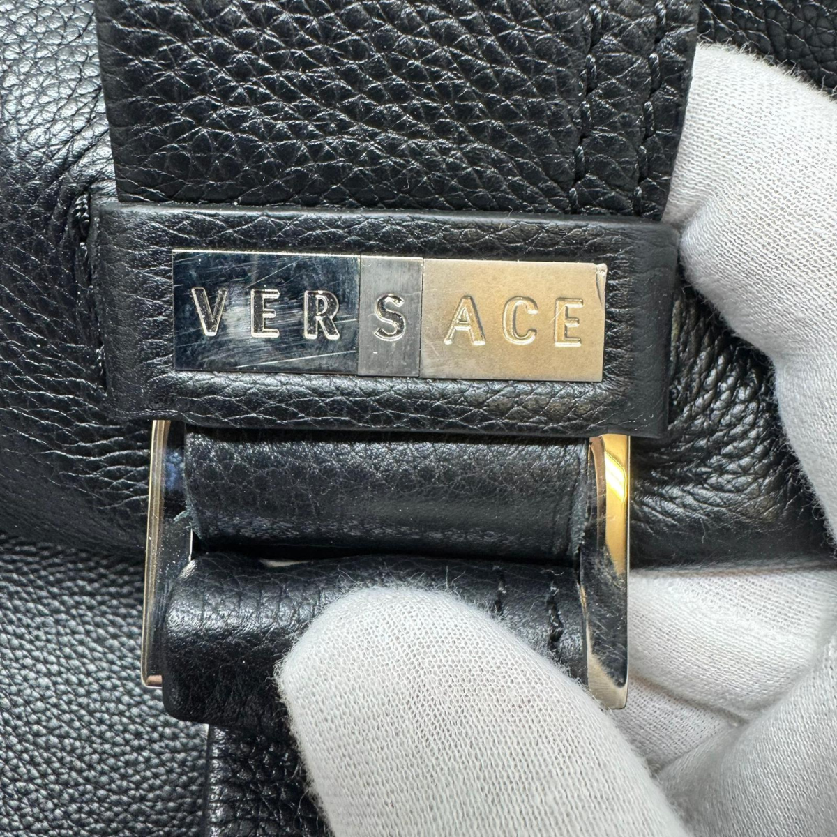 Versace Carry On Large Leather Black