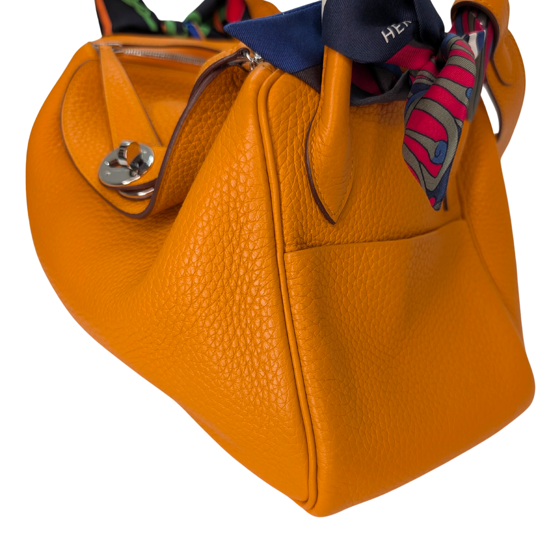 Hermes Lindy Clemence Handbag 26 C stamp SHW Orange