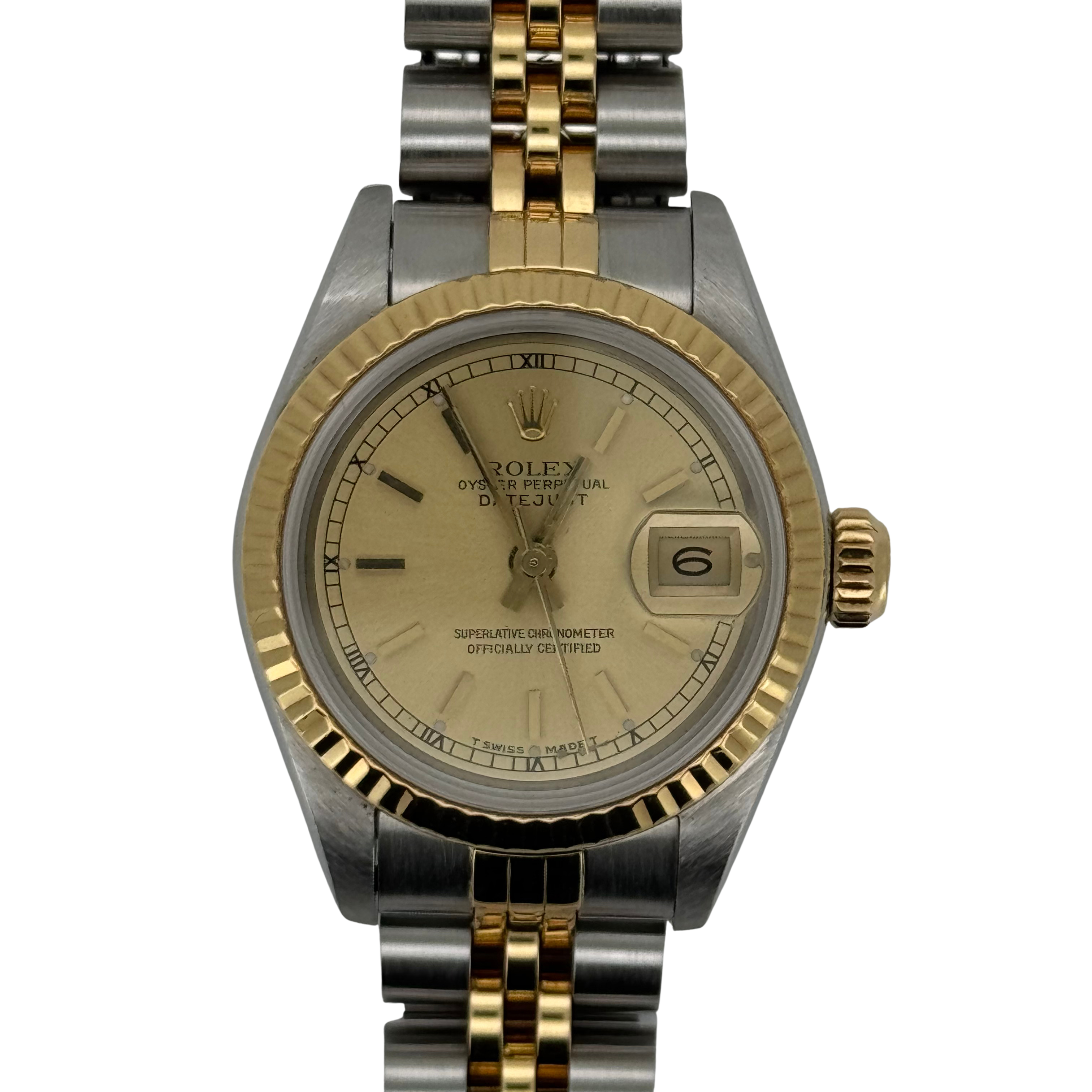 Rolex Datejust 26mm 69173 Two-Tone Champagne Dial 1990 Women's Watch - Lost Designer