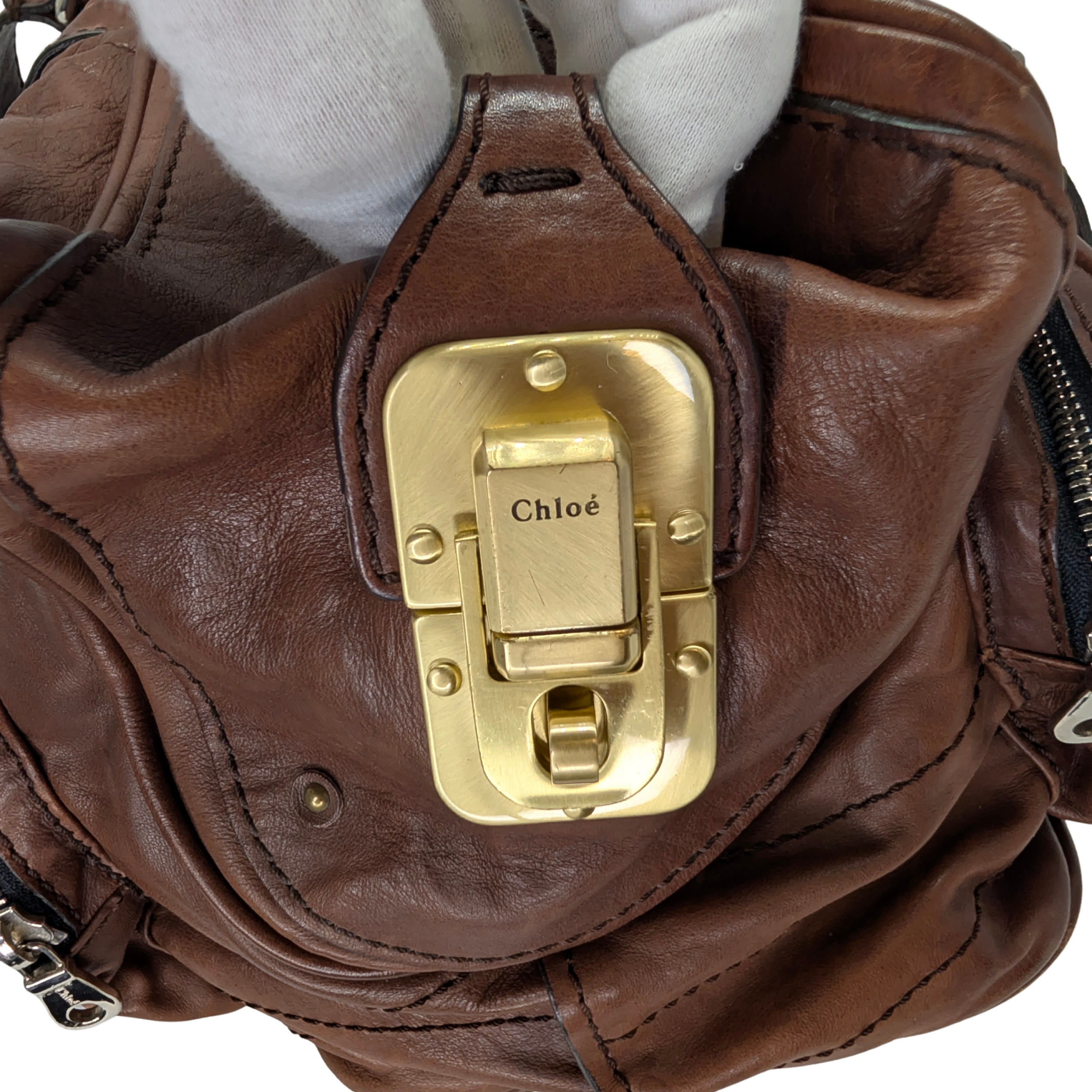 Chloe Betty Leather Handbag Brown