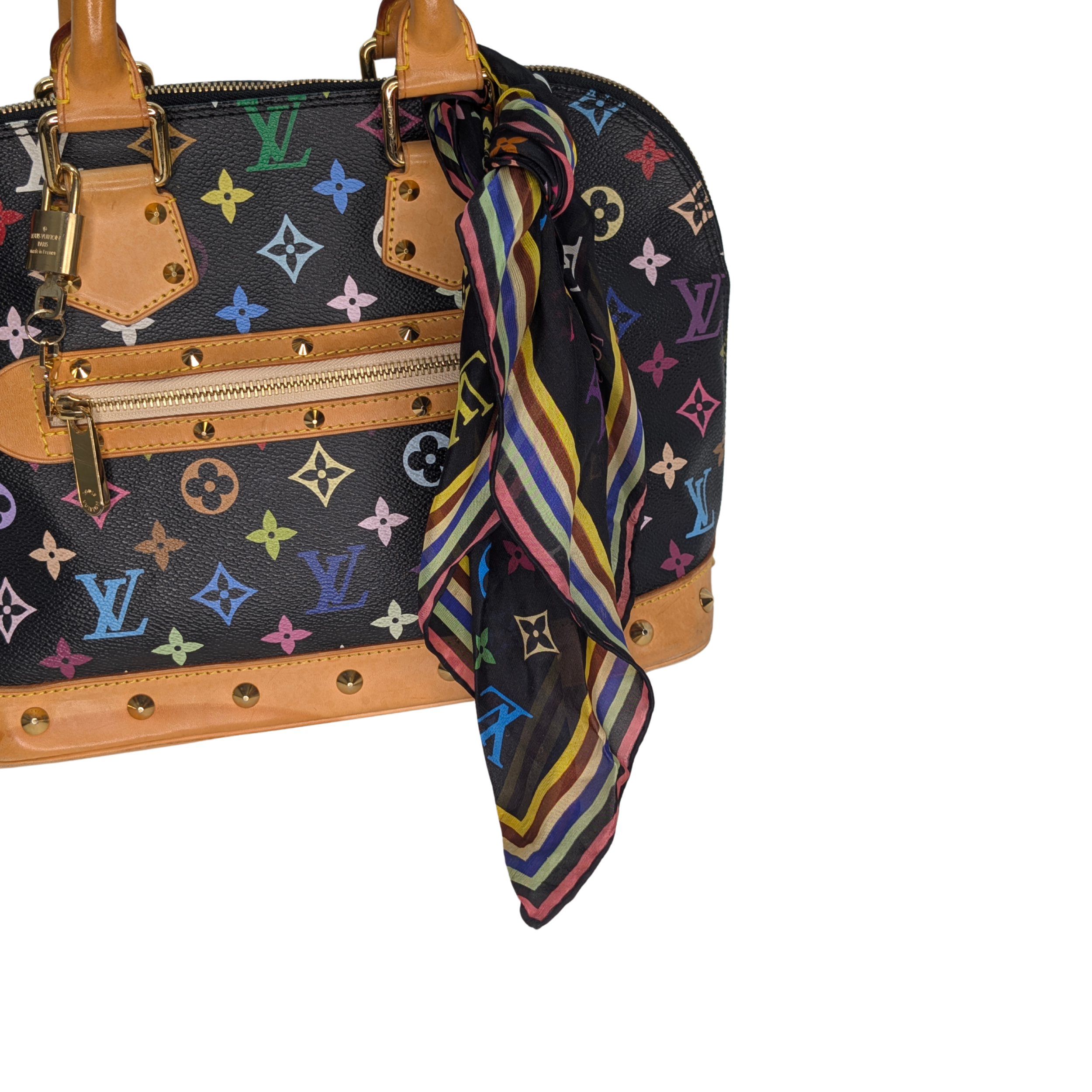 Louis Vuitton Takashi Murakami Alma PM Bag Black Monogram Multicolore