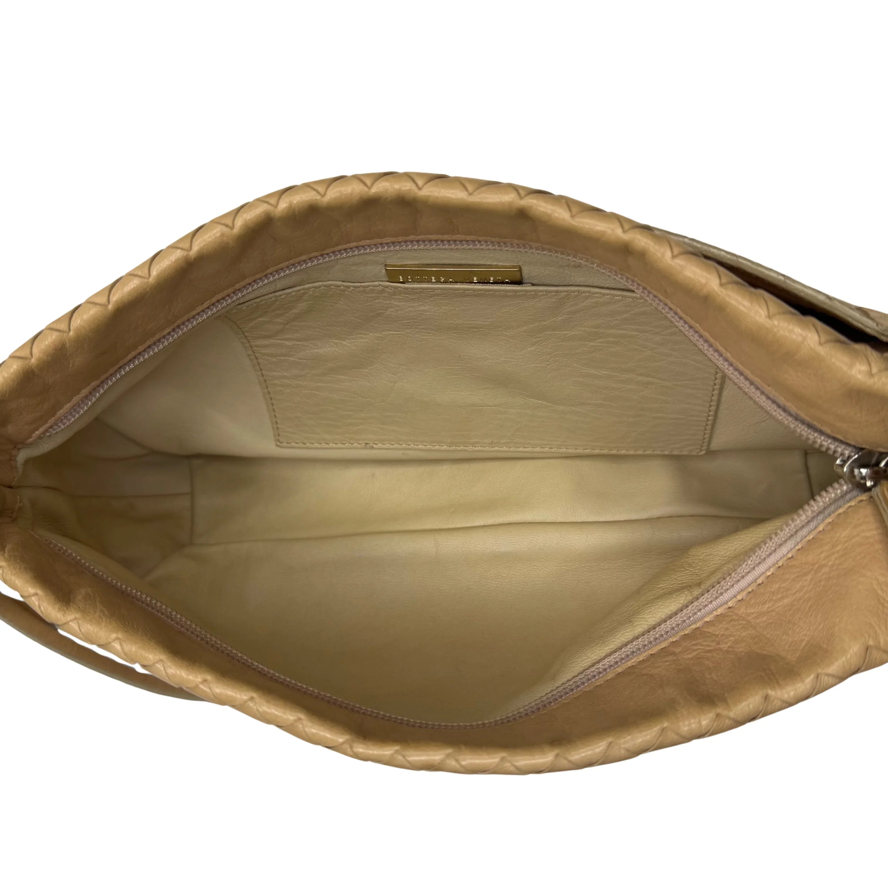 Bottega Veneta Intrecciato Shoulder Bag beige