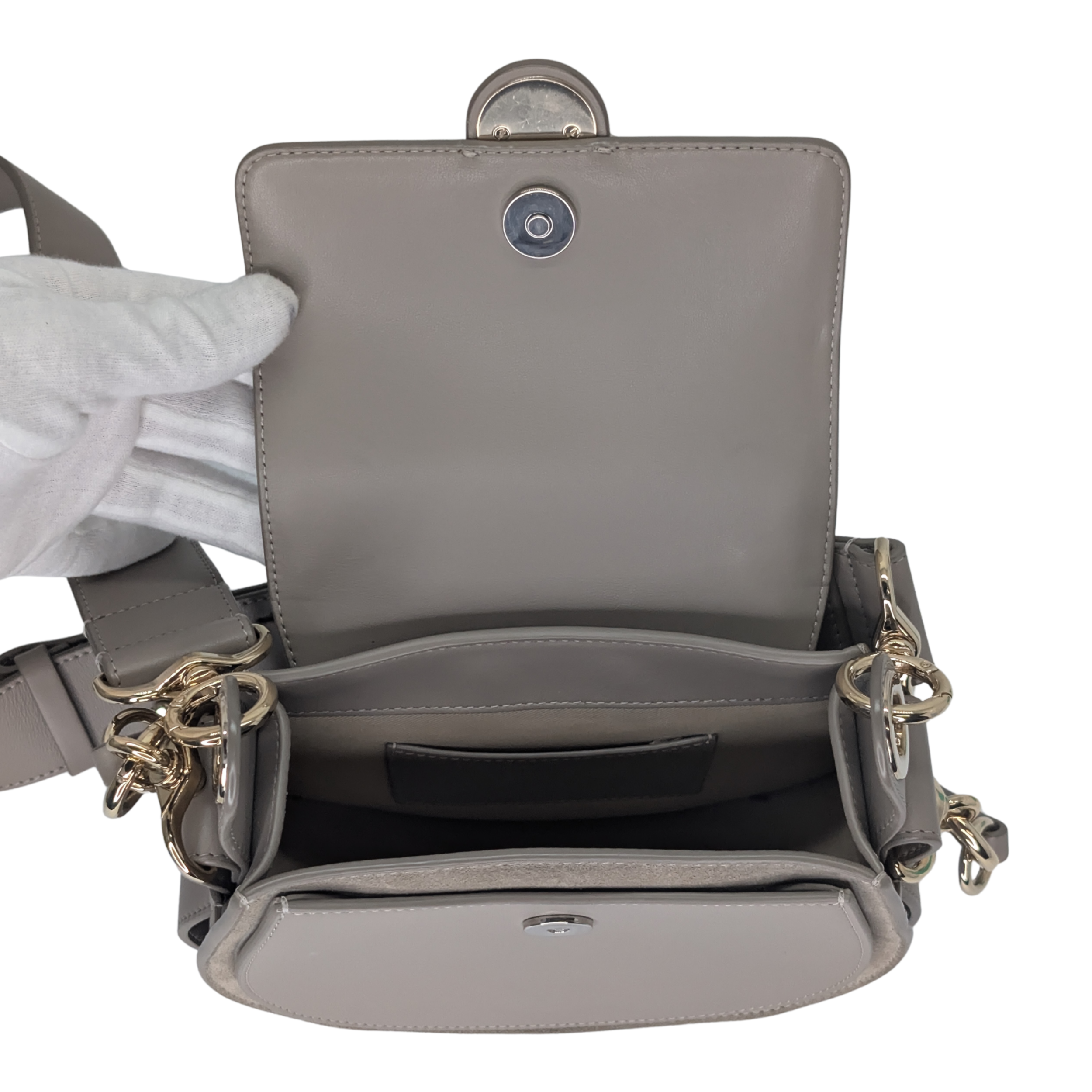 Chloe Calfskin Small Tess Bag Motty Grey