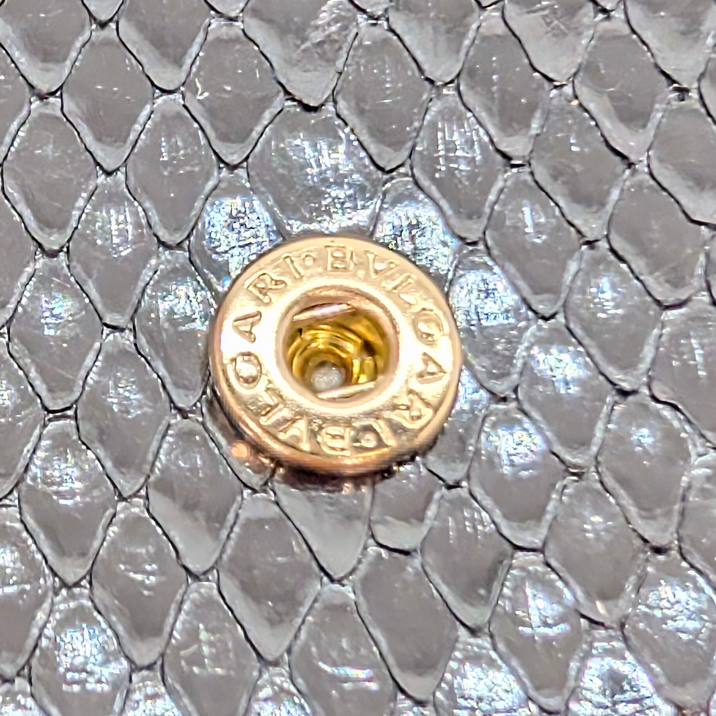 Bvlgari Python Snake Skin Black Long Wallet