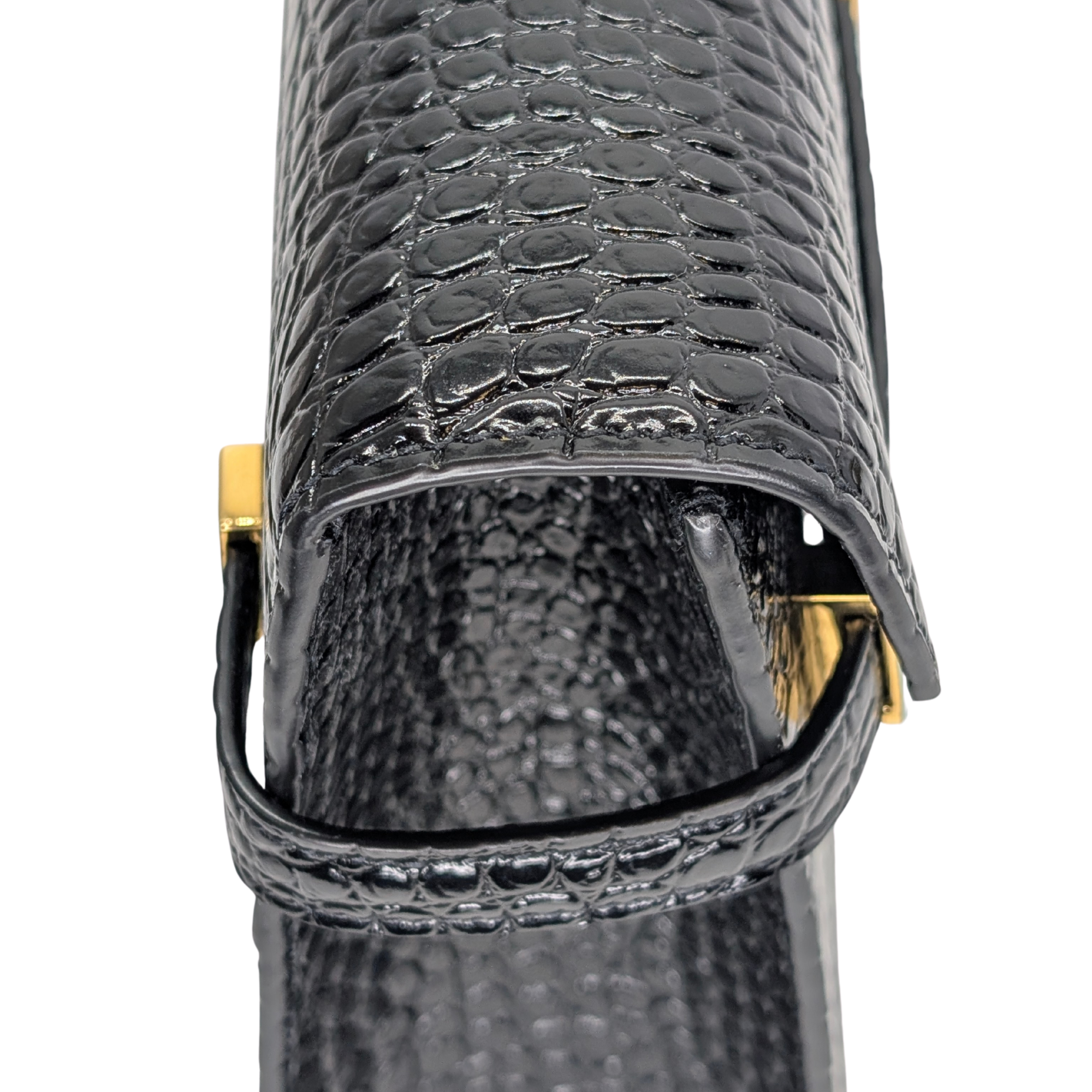 Yves Saint Laurent Manhattan Medium Crocodile Embossed Shoulder Bag