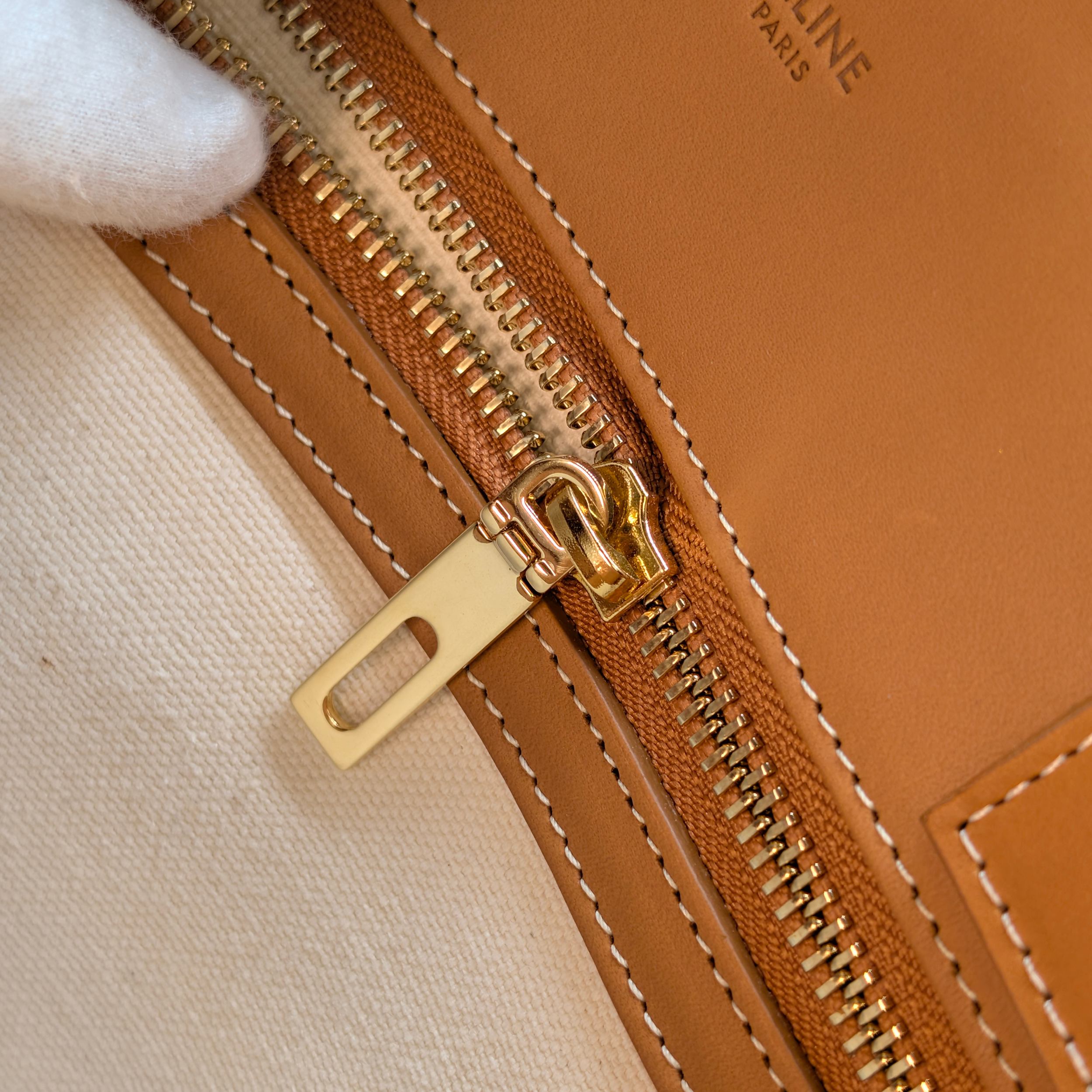 Celine Leather X Canvas Cabas Vertical Tote Bag Large