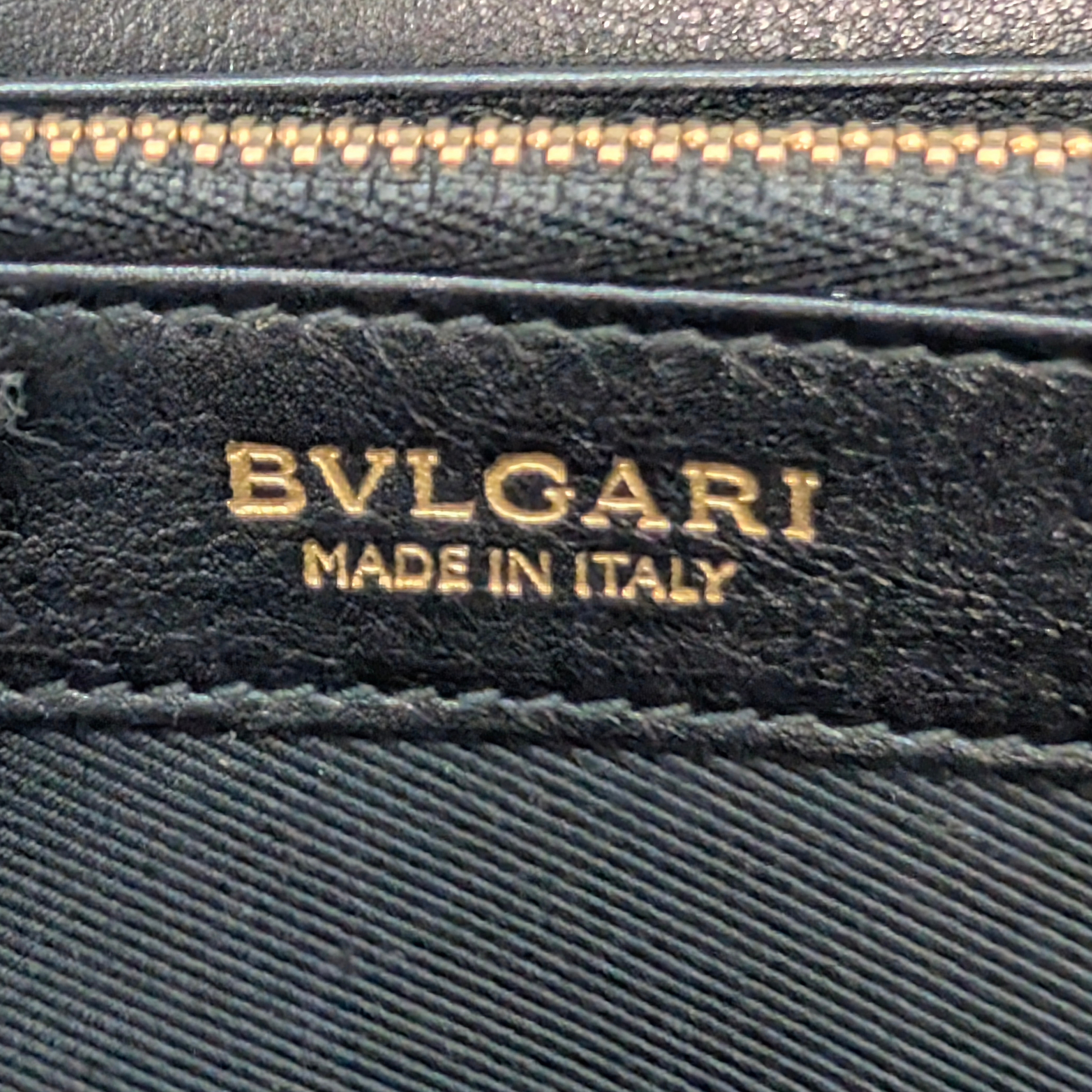 Bvlgari Python Snake Skin Black Long Wallet