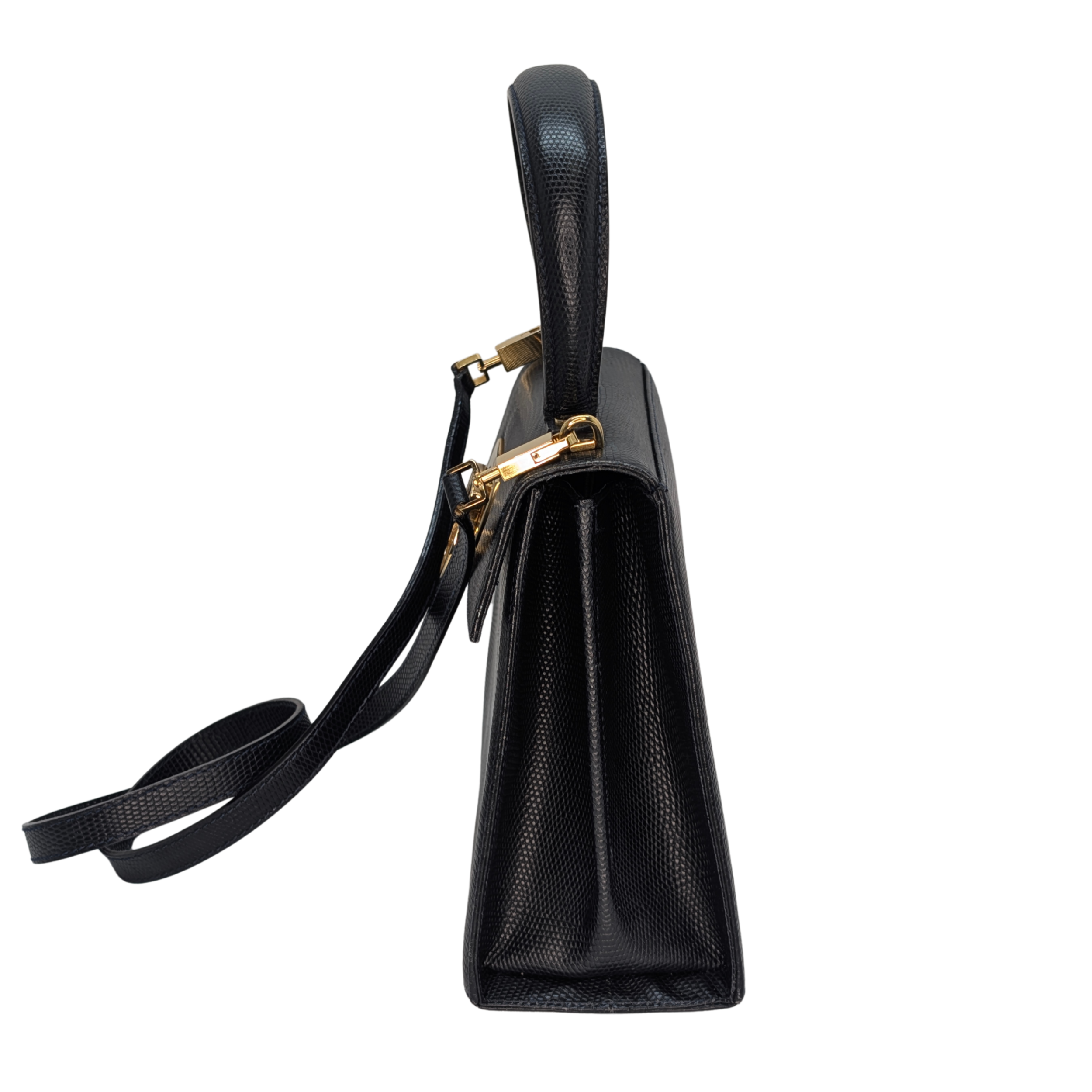 Salvatore Ferragamo Lizard Gancini Iconic Top Handle Bag