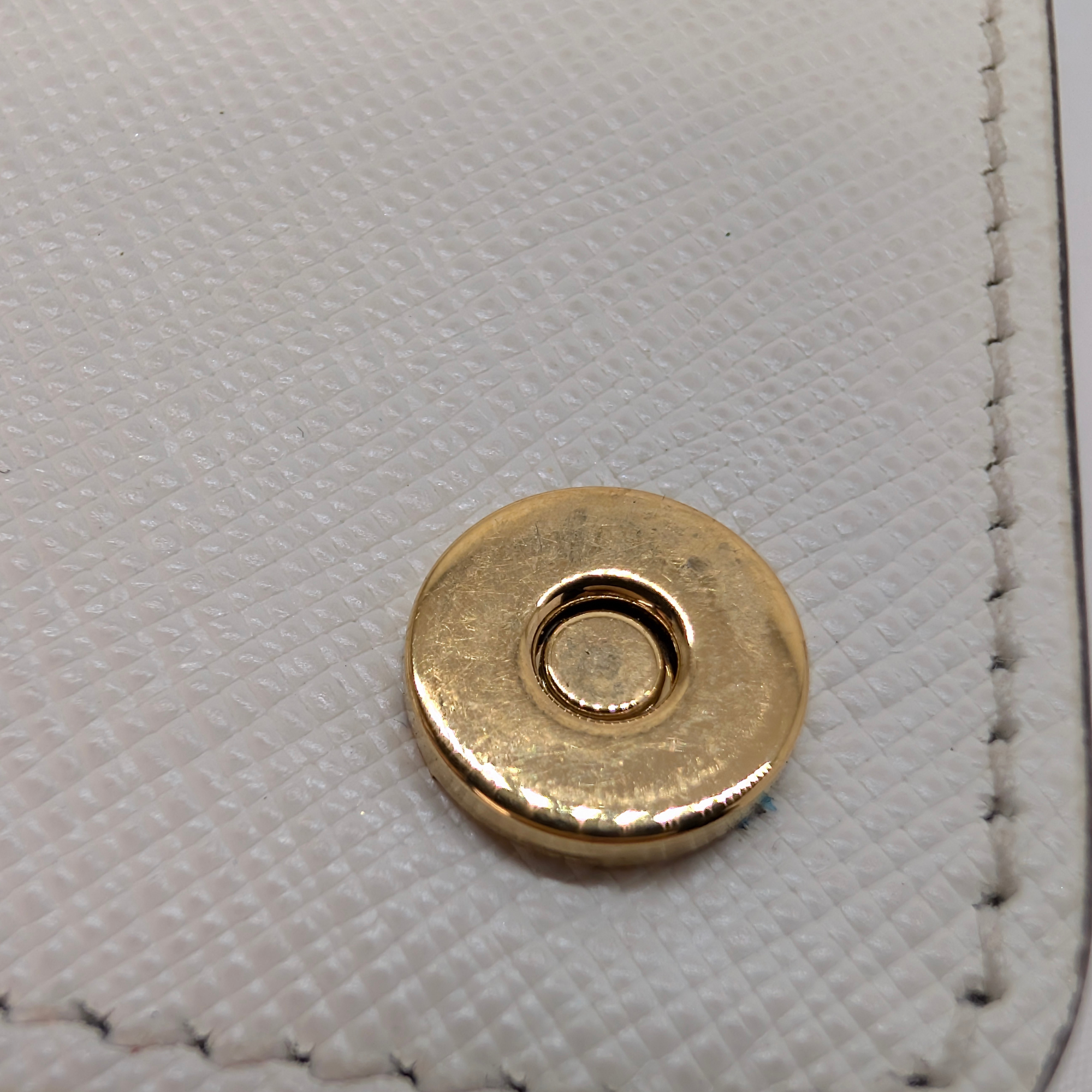 Prada Saffiano White Small Chain Bag White