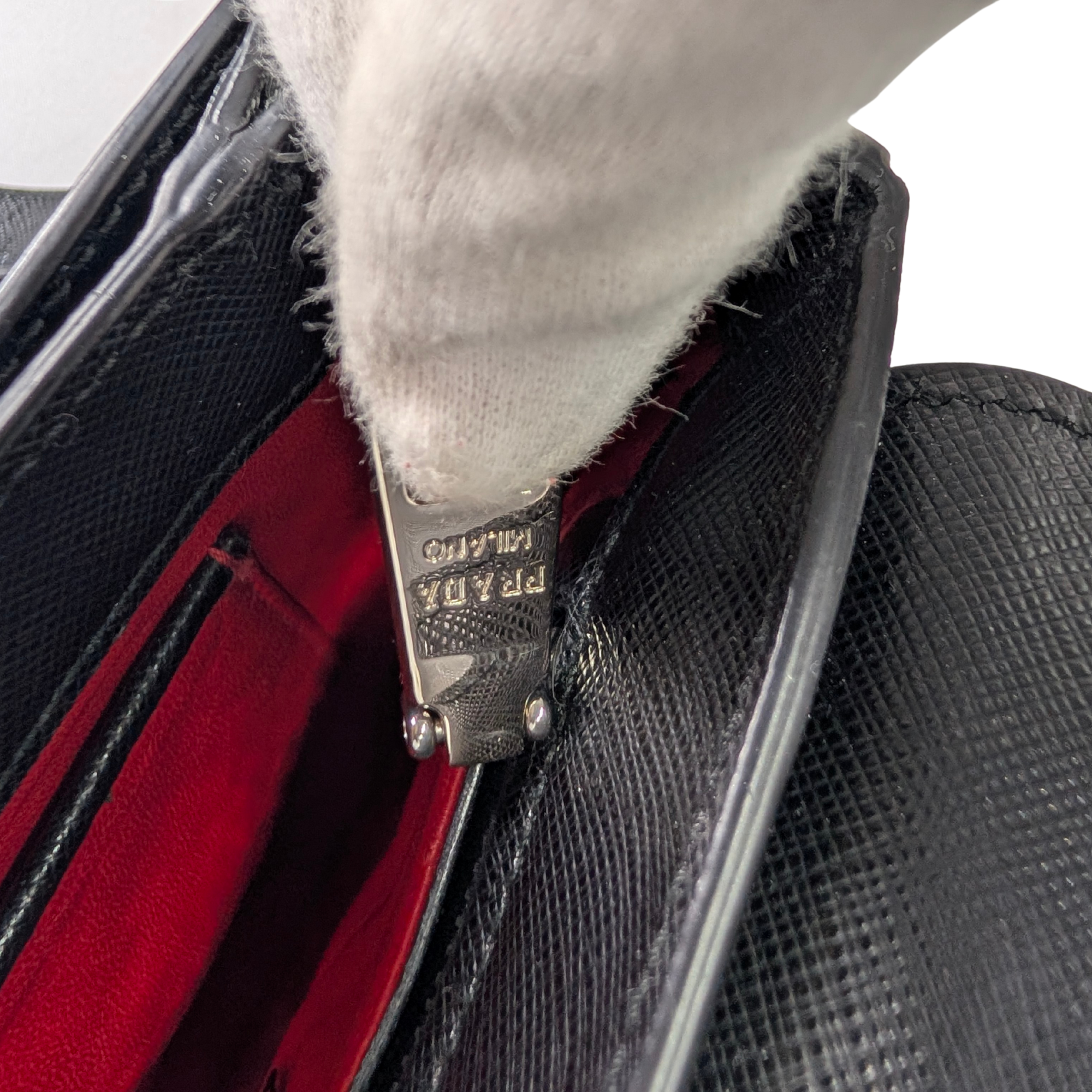 Prada Saffiano Lux Crossbody Bag Black