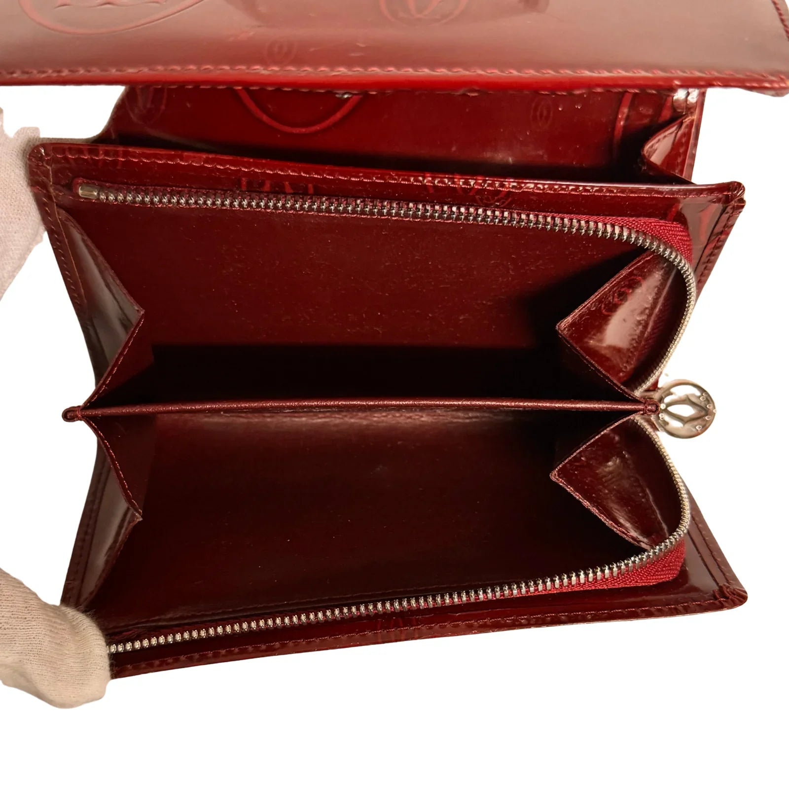 Cartier Long Leather Wallet Deep Red