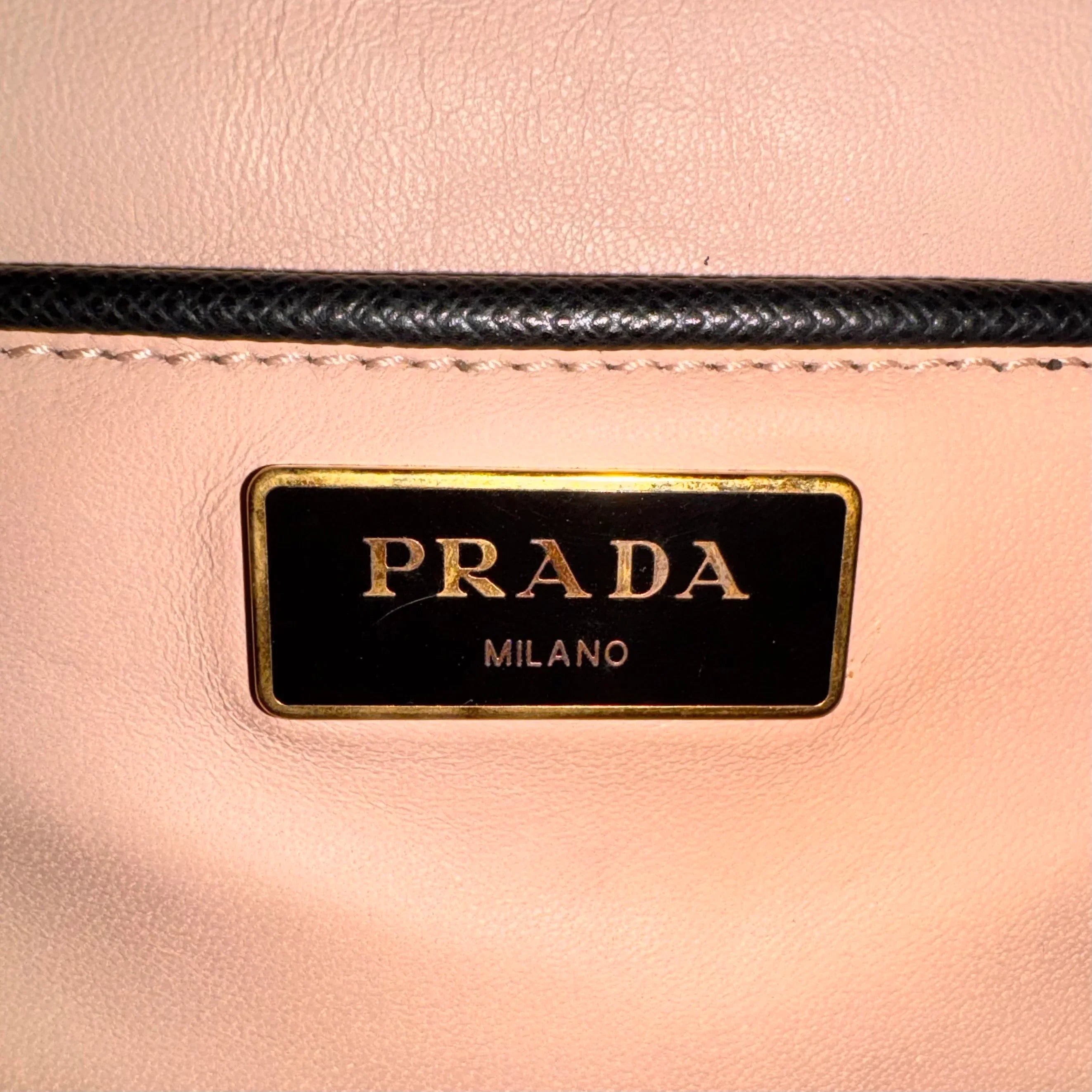 Pradaa Saffiano Lux Pyramid Bag Black