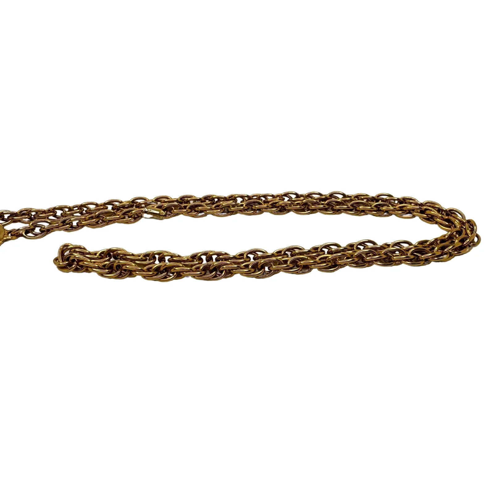 Chanel Gold Plated Hammered Medallions Charms Necklace / Belt