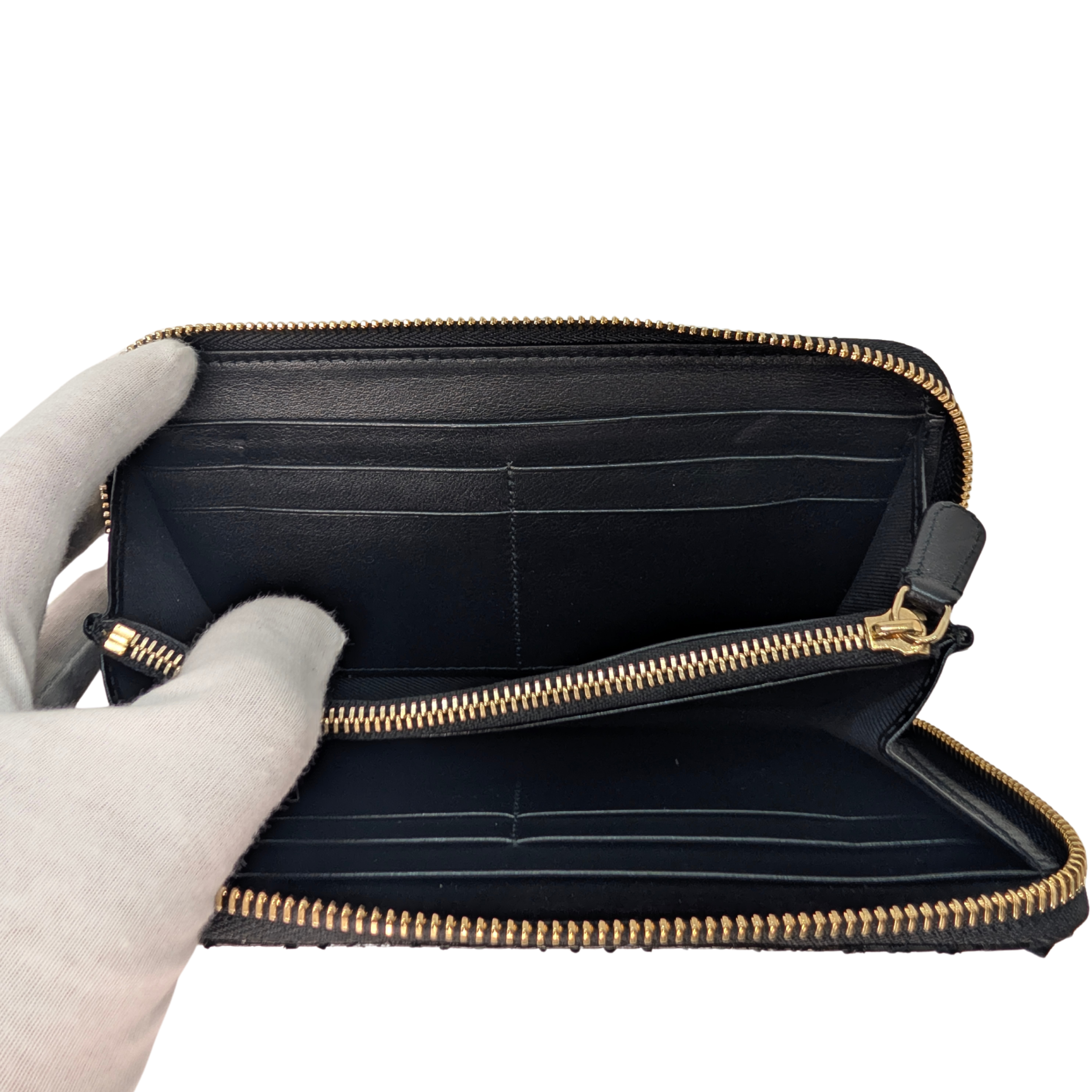 Bvlgari Python Snake Skin Black Long Wallet