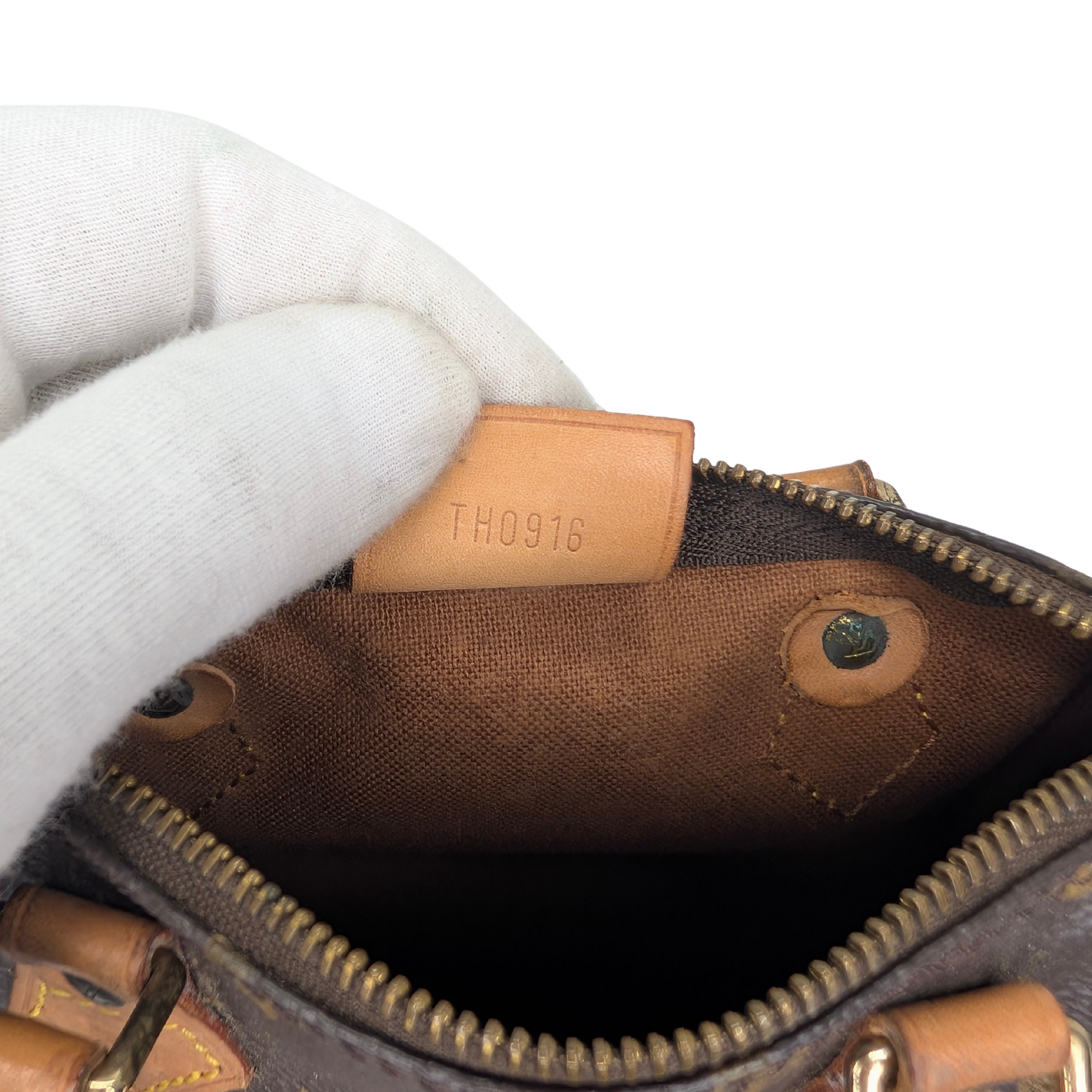 Louis Vuitton Nano Speedy Monogram Handbag Brown