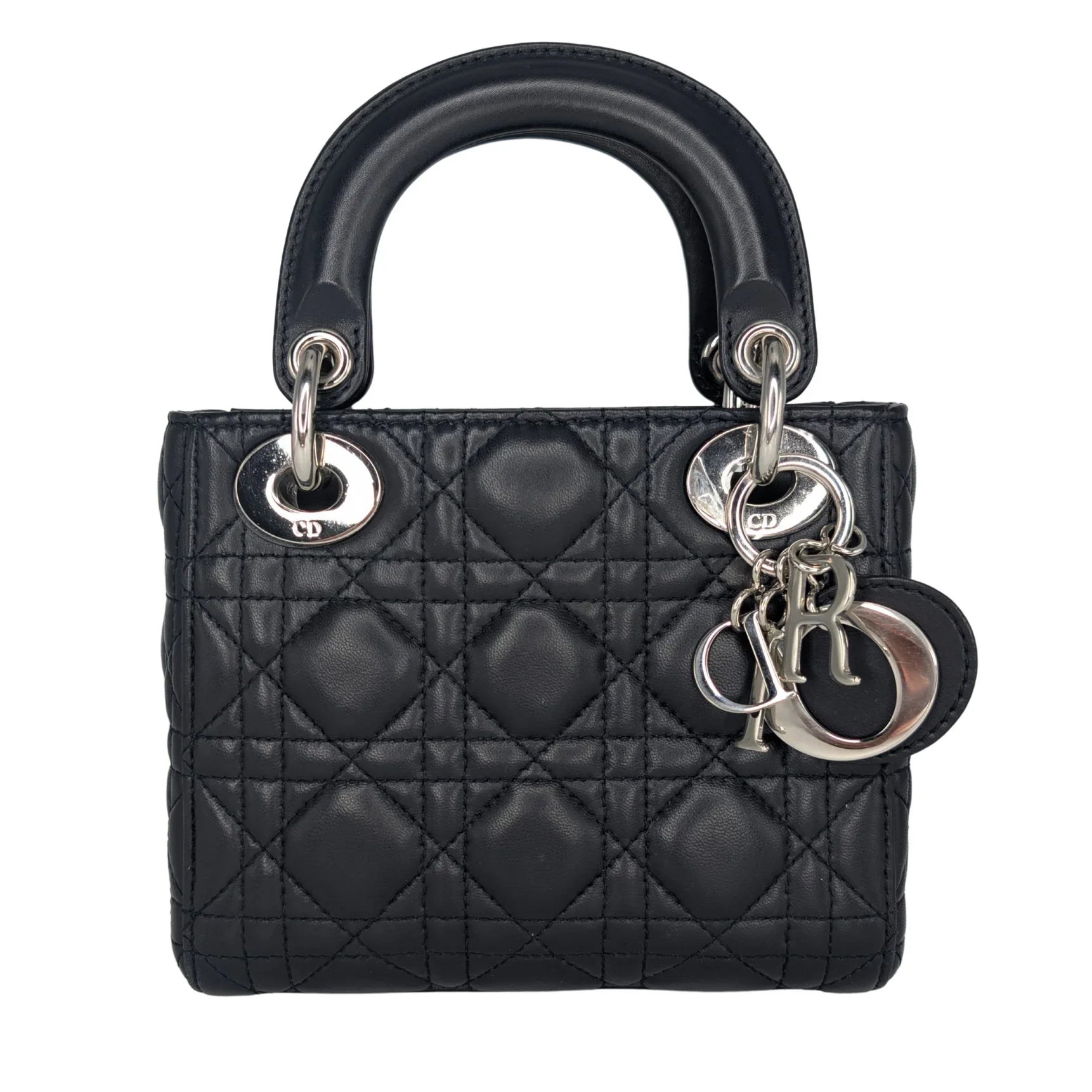 Christian Dior Lady Dior Cannage Mini Handbag Black - Lost Designer