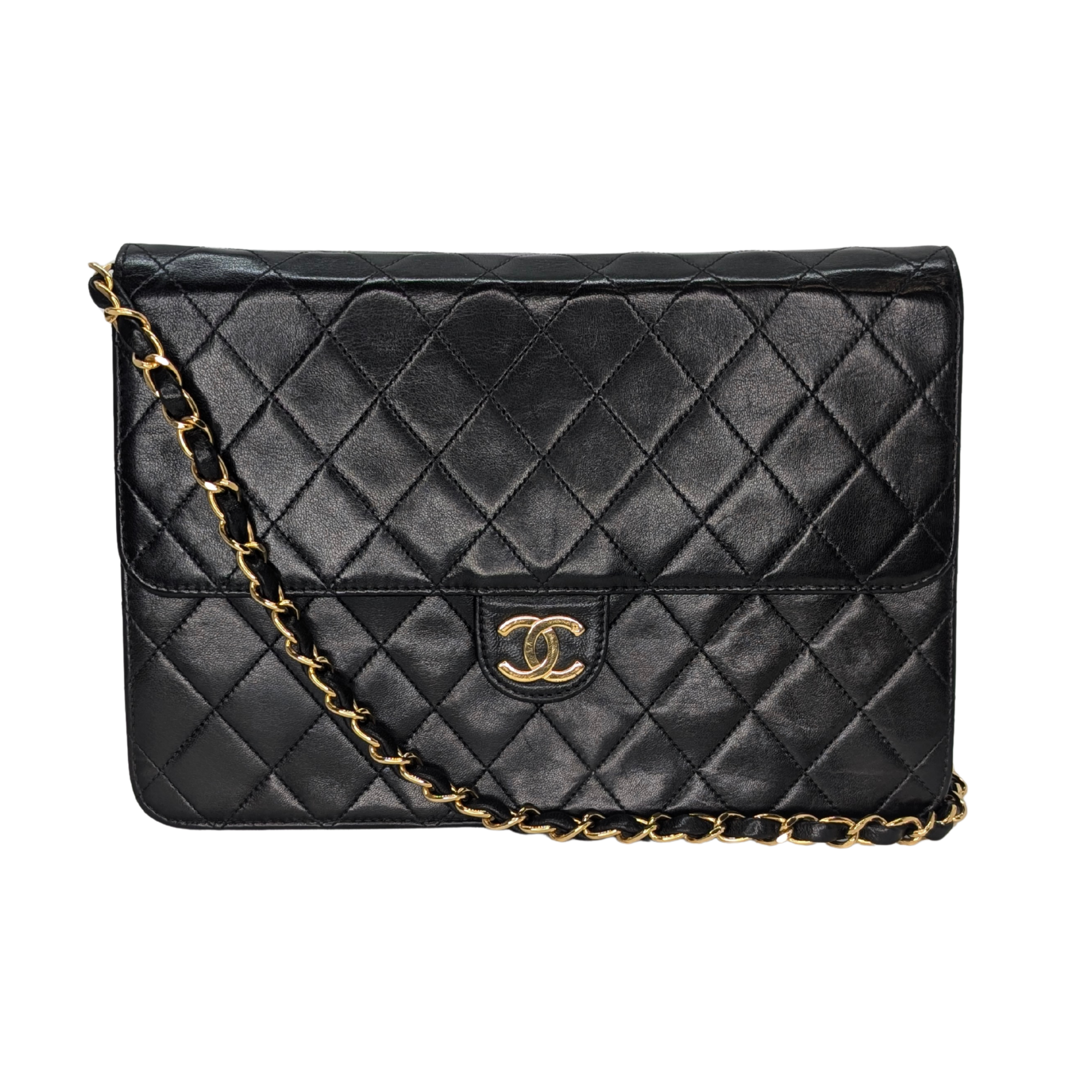 Chanel Quilted Single Flap Timeless/Classique Shoulder Bag Black