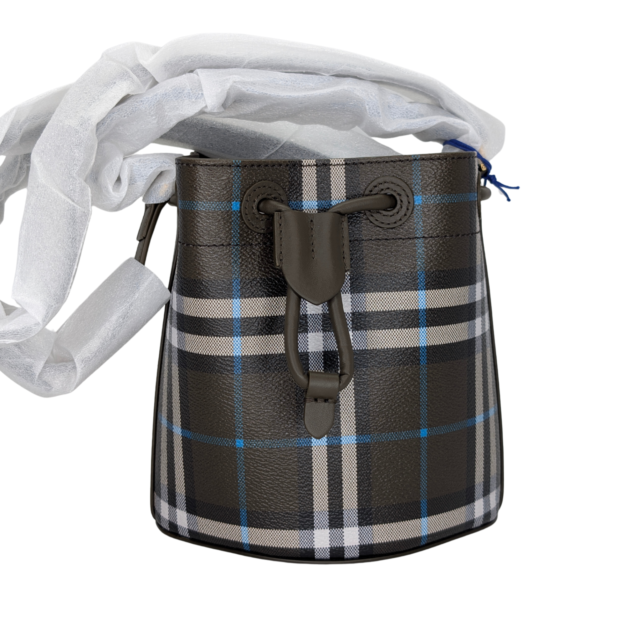 Burberry Mini Drawstring Bucket Bag Grey