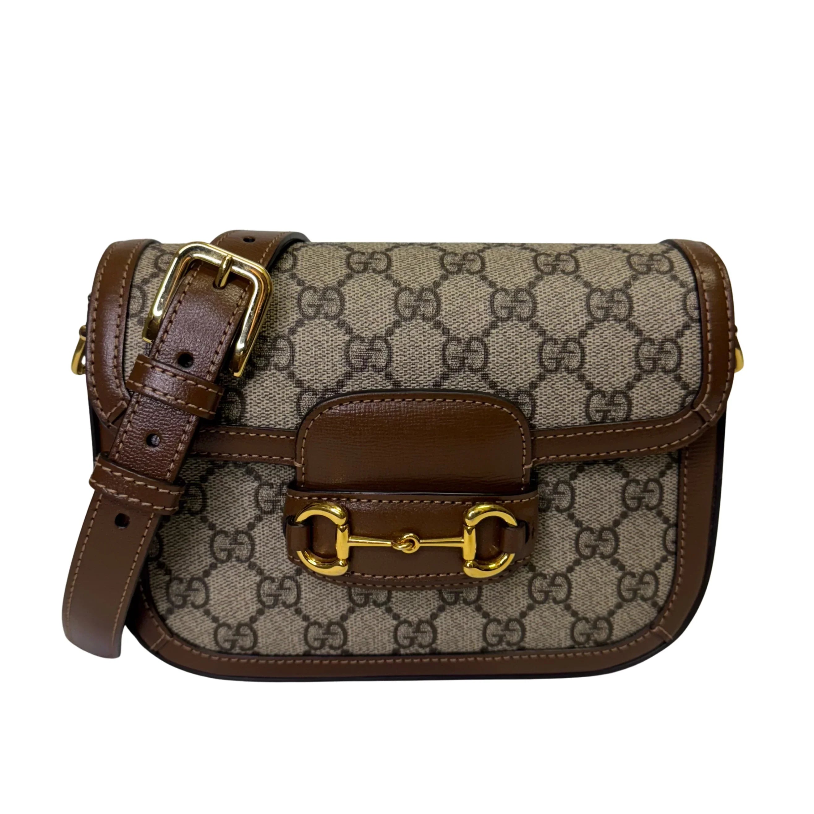 Gucci Horsebit 1955 Shoulder Bag GG Supreme Canvas/Leather Beige/Brown