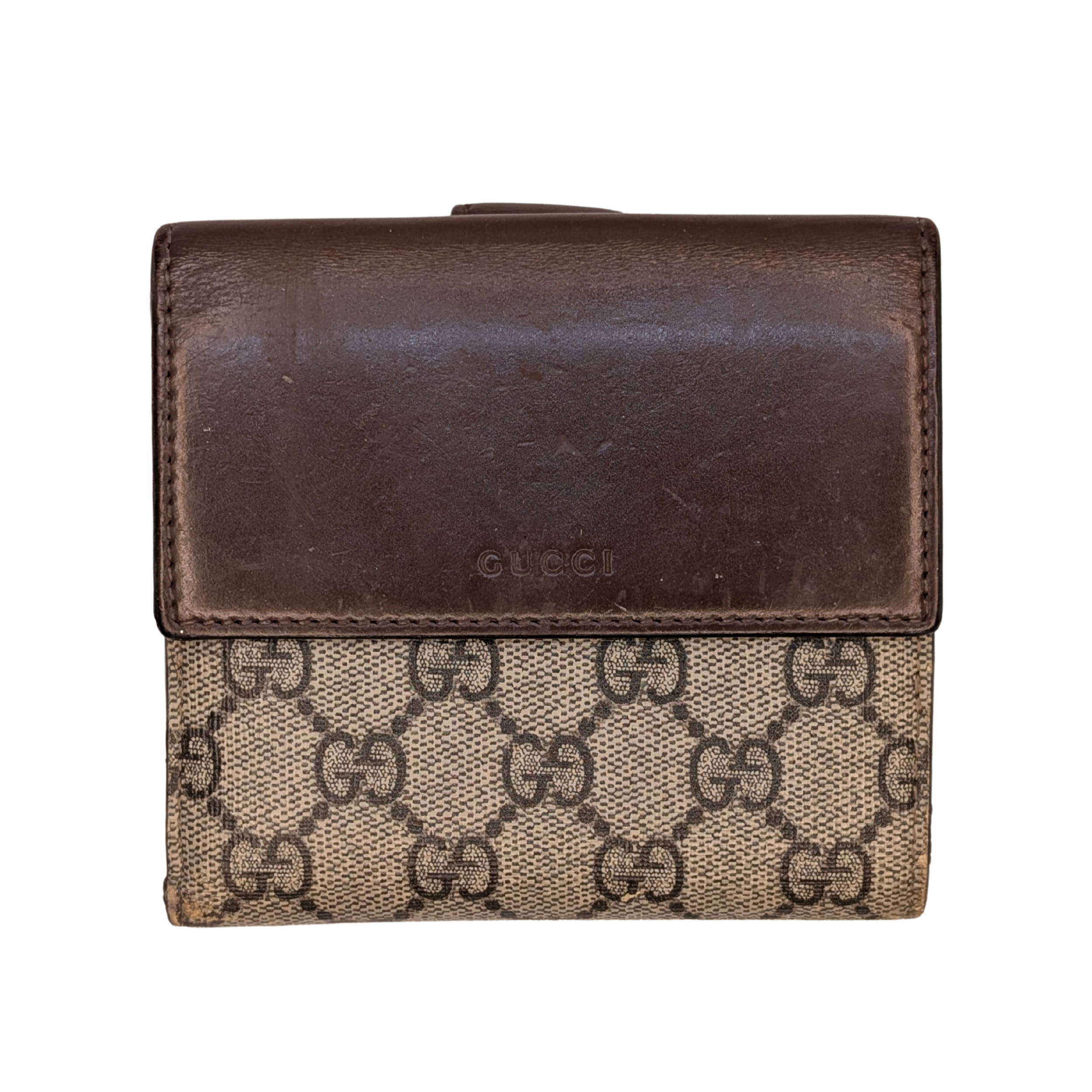 Gucci Trifold Wallet GG Supreme Brown