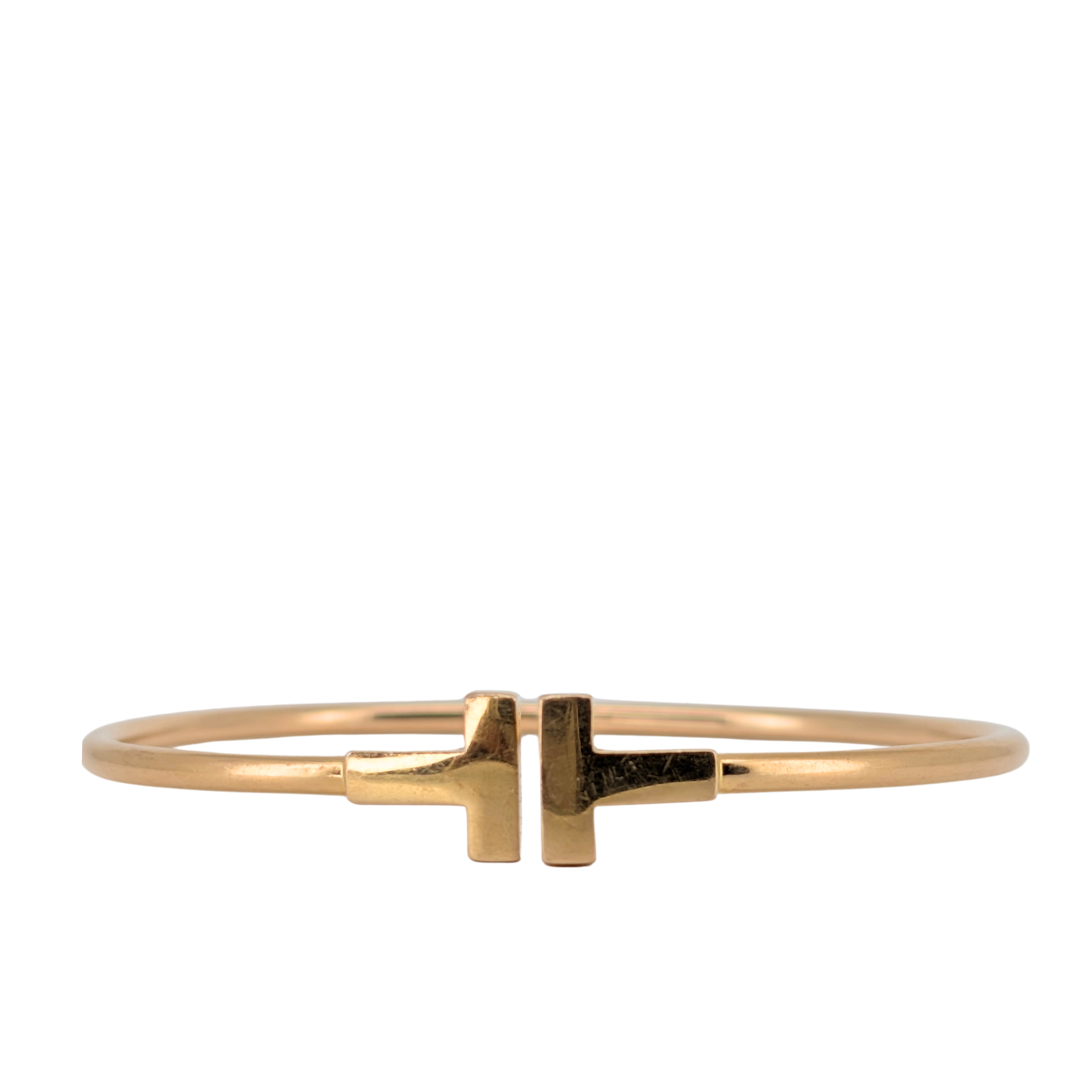 Tiffany & Co 18k Gold T Wire Bracelet Small