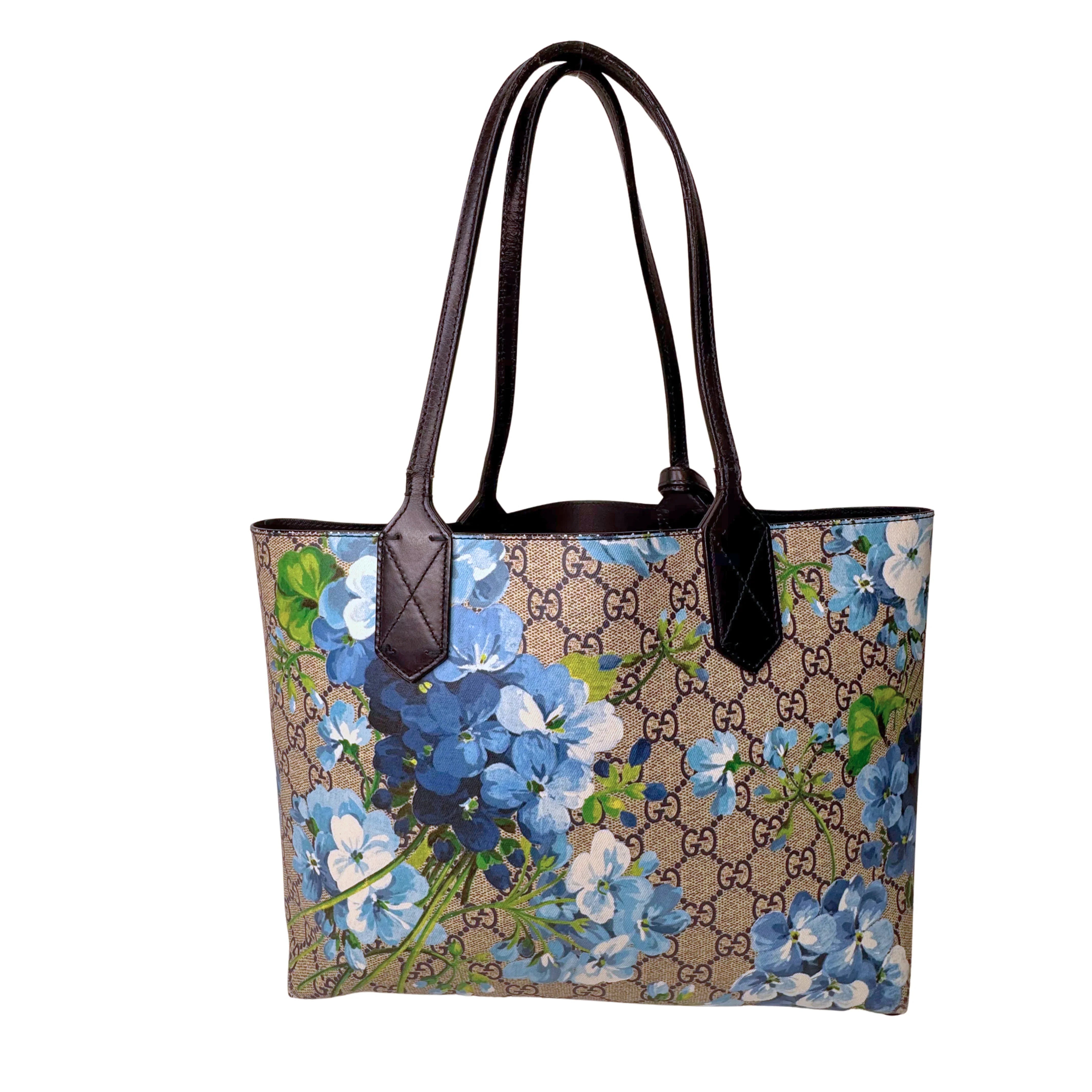 GG Supreme Monogram Blooms Small Tote Beige