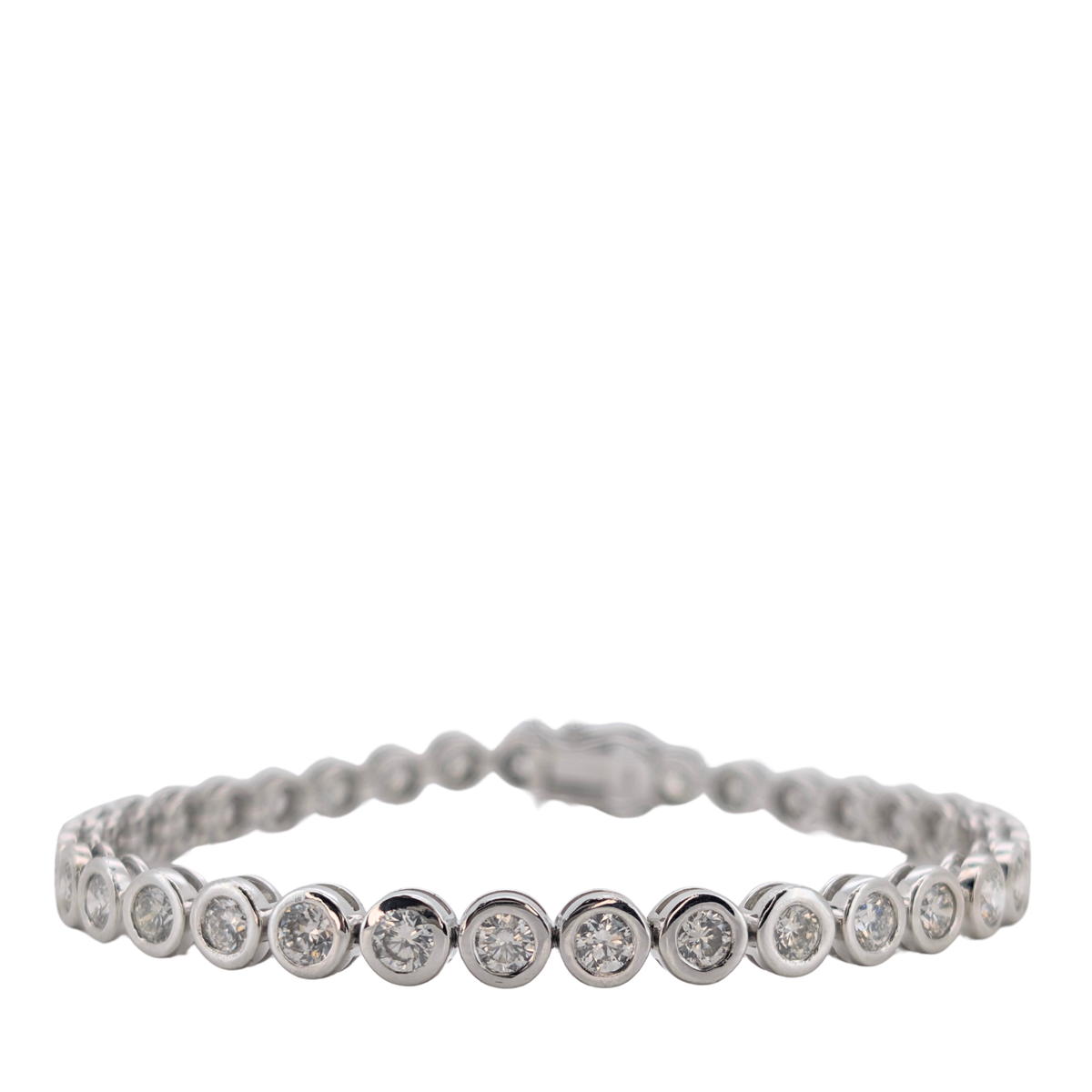 6.00Ct Natural Round Brilliant Diamond Tennis Bracelet In 18ct White Gold