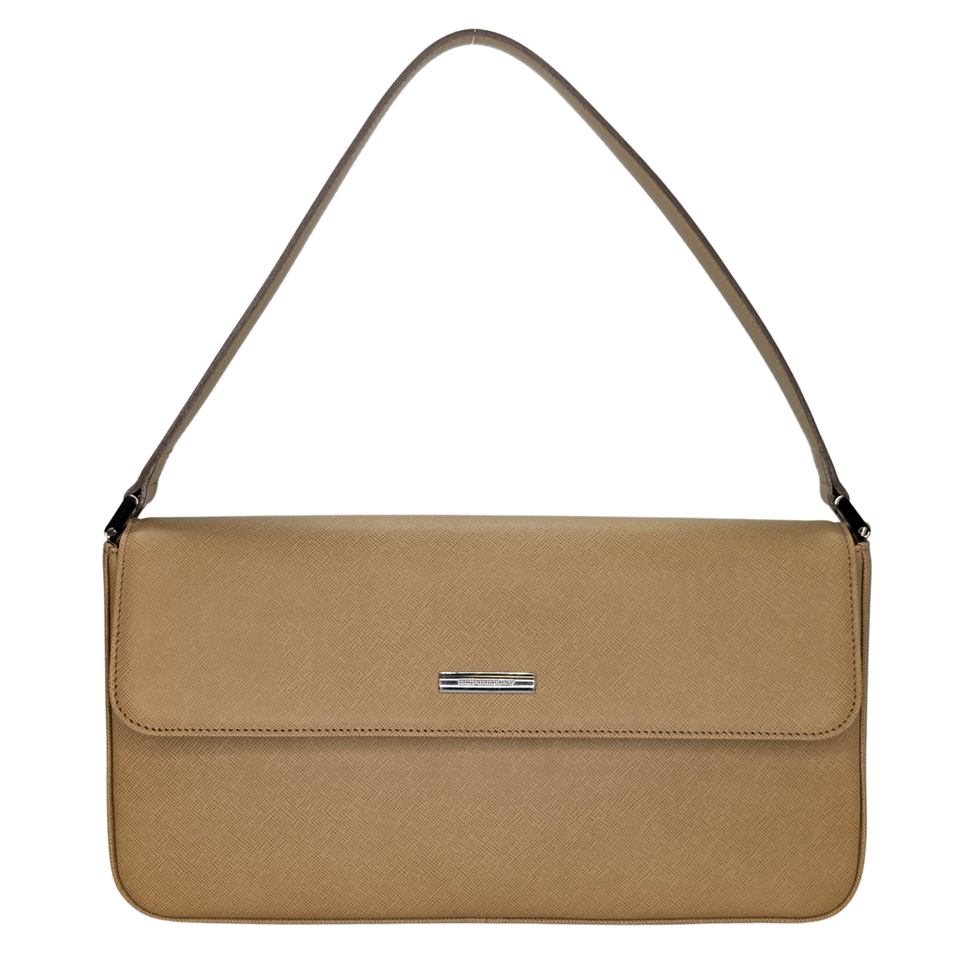 Burberry Leather Flap Shoulder Bag Beige