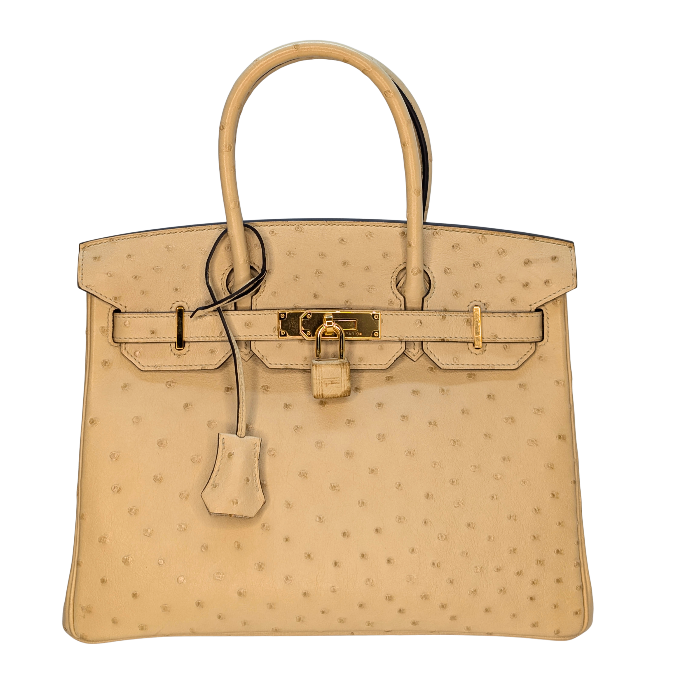 Hermès Birkin 30 Parchemin Ostrich Bag T Stamp GHW