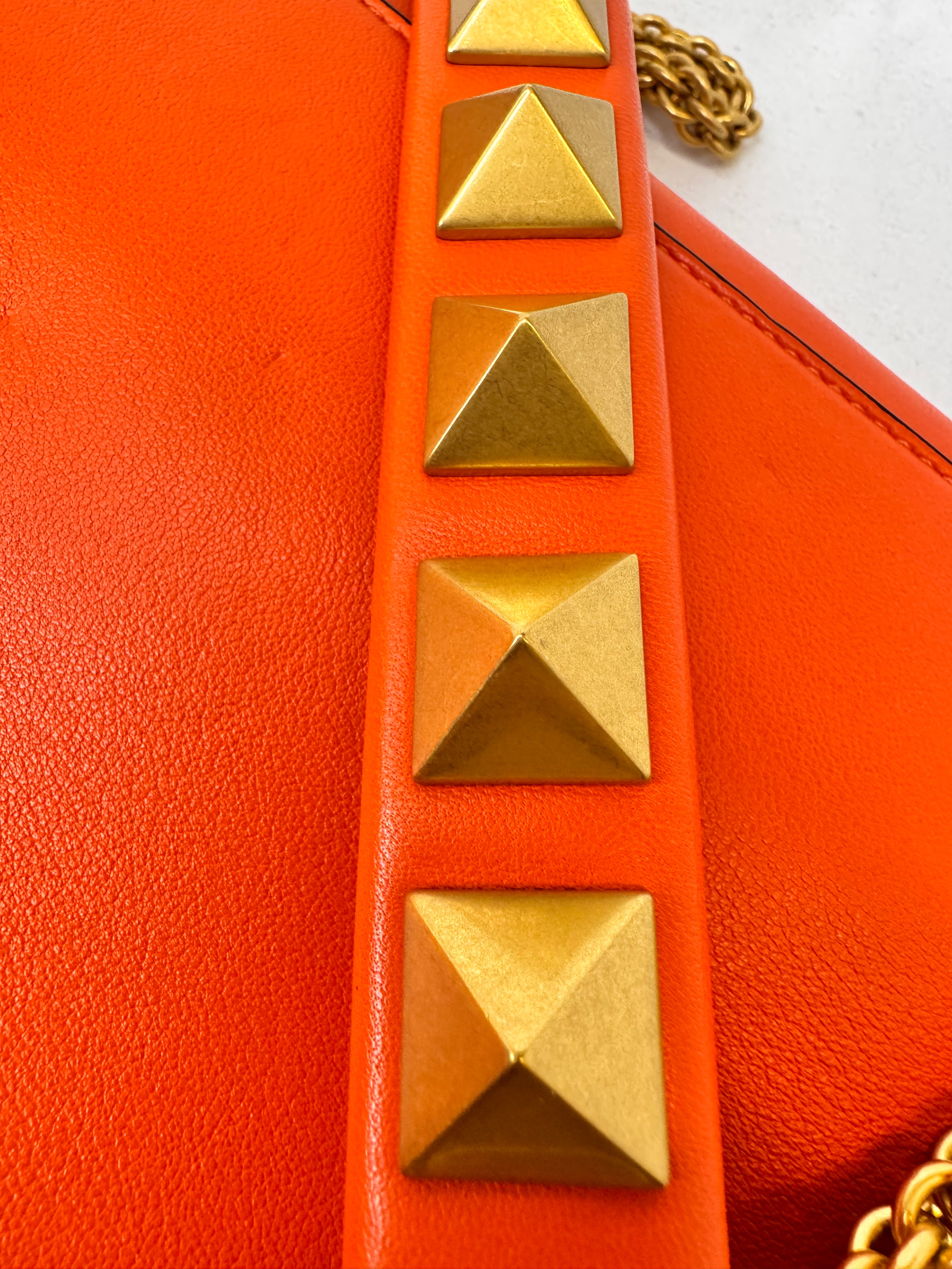 Valentino Garavani Stud Sign Shoulder Bag – Orange Nappa Leather