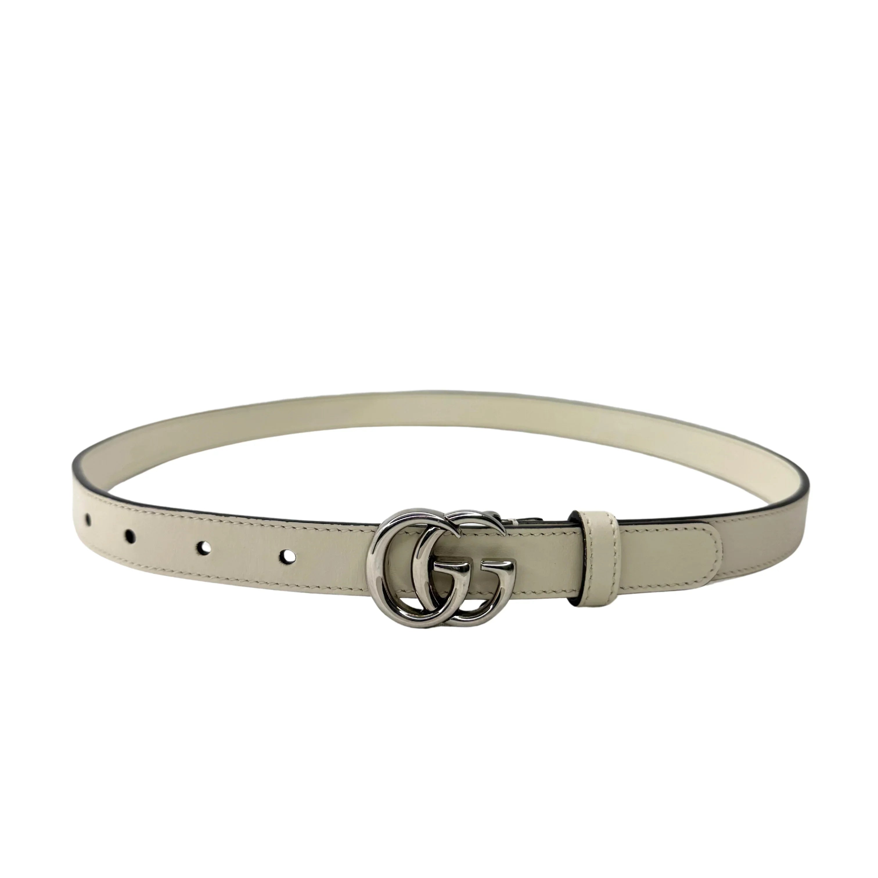 Gucci GG Marmont Thin Belt White 90
