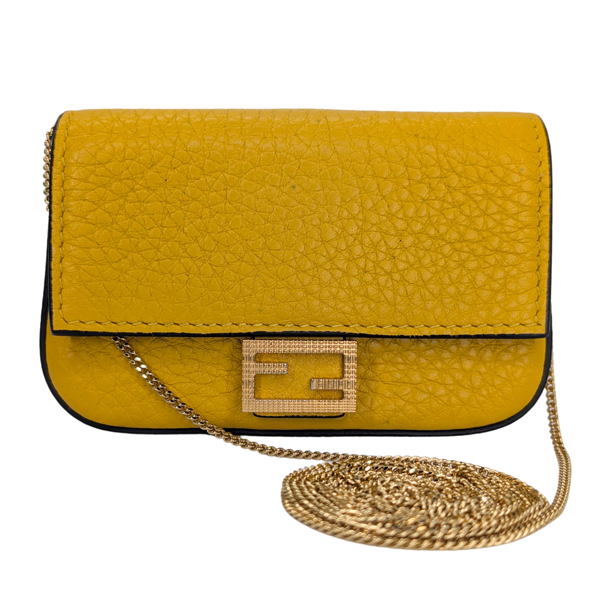 Fendi Nano Baguette Bag Charm Yellow