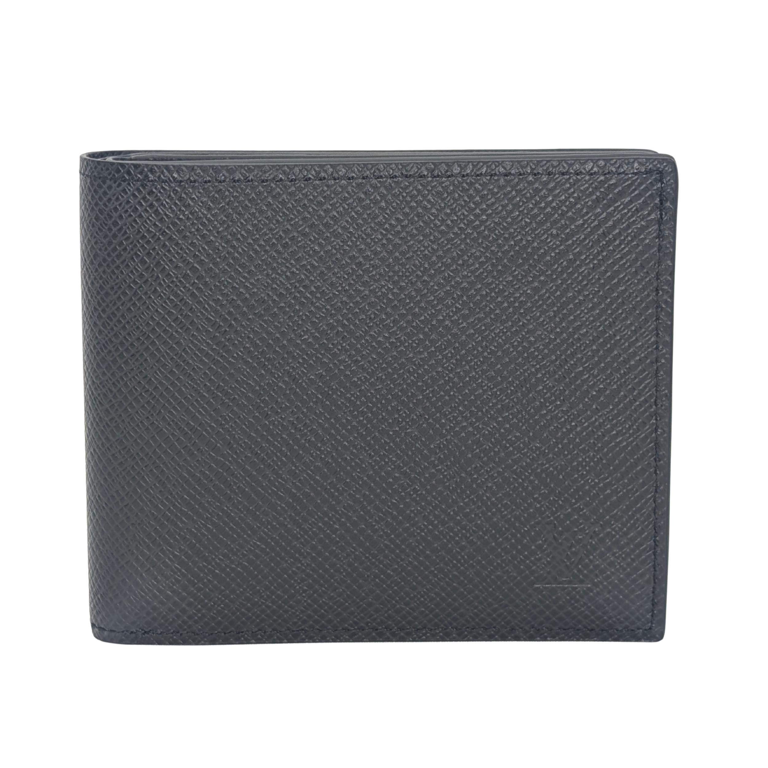 Louis Vuitton Bifold Men's Wallet Leather Black