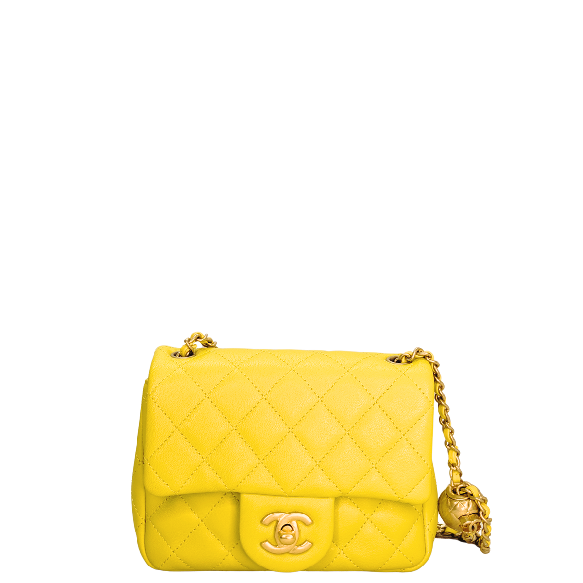 Chanel Pearl Crush Mini Flap Bag Yellow