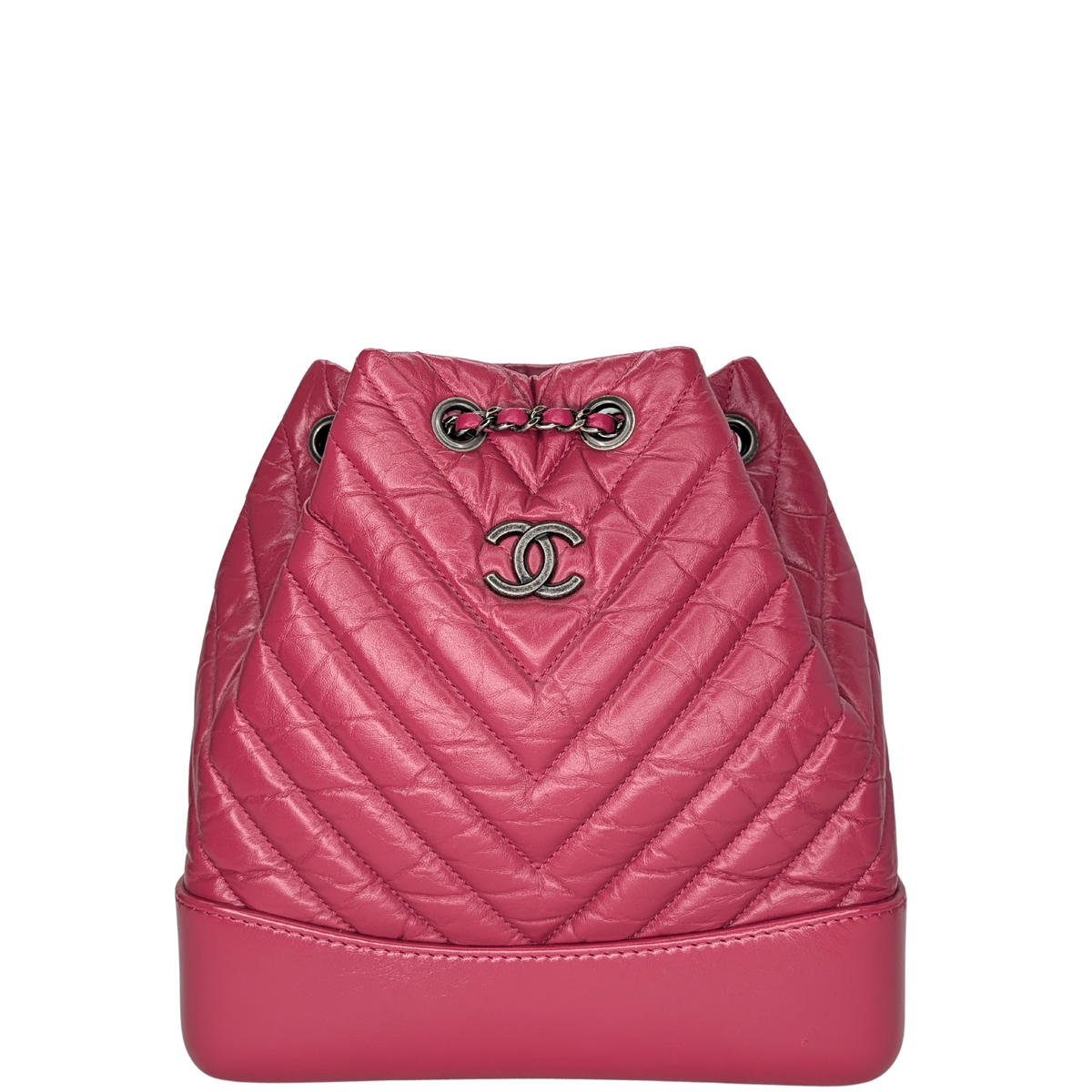 Chanel Gabrielle Small Chevron Backpack Pink